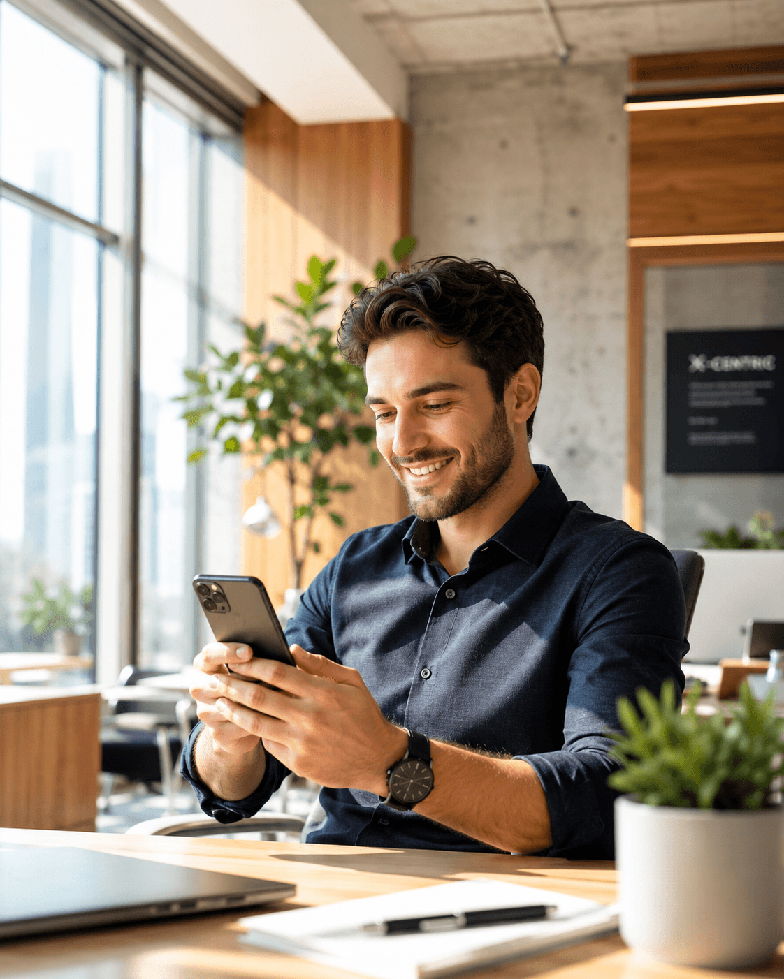 Person using application on mobile