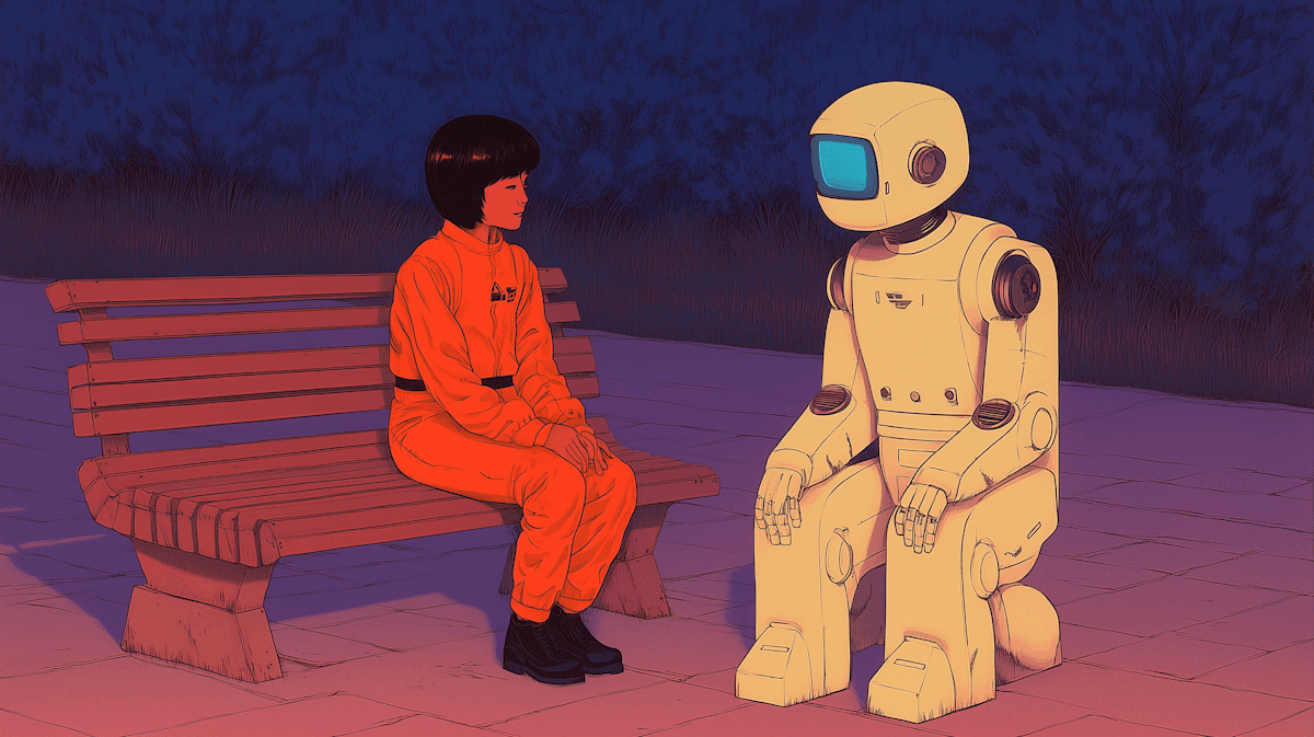 Interaction entre une femme et un assistant intelligent