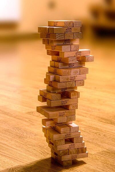 A Jenga Tower Falls