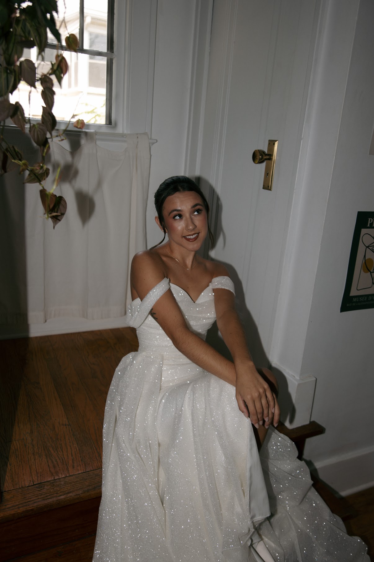 Bold editorial fashion portrait of model in houndstooth blazer with red tie and green shirt against bright turquoise background - Serif Creative Studio luxury fashion photography