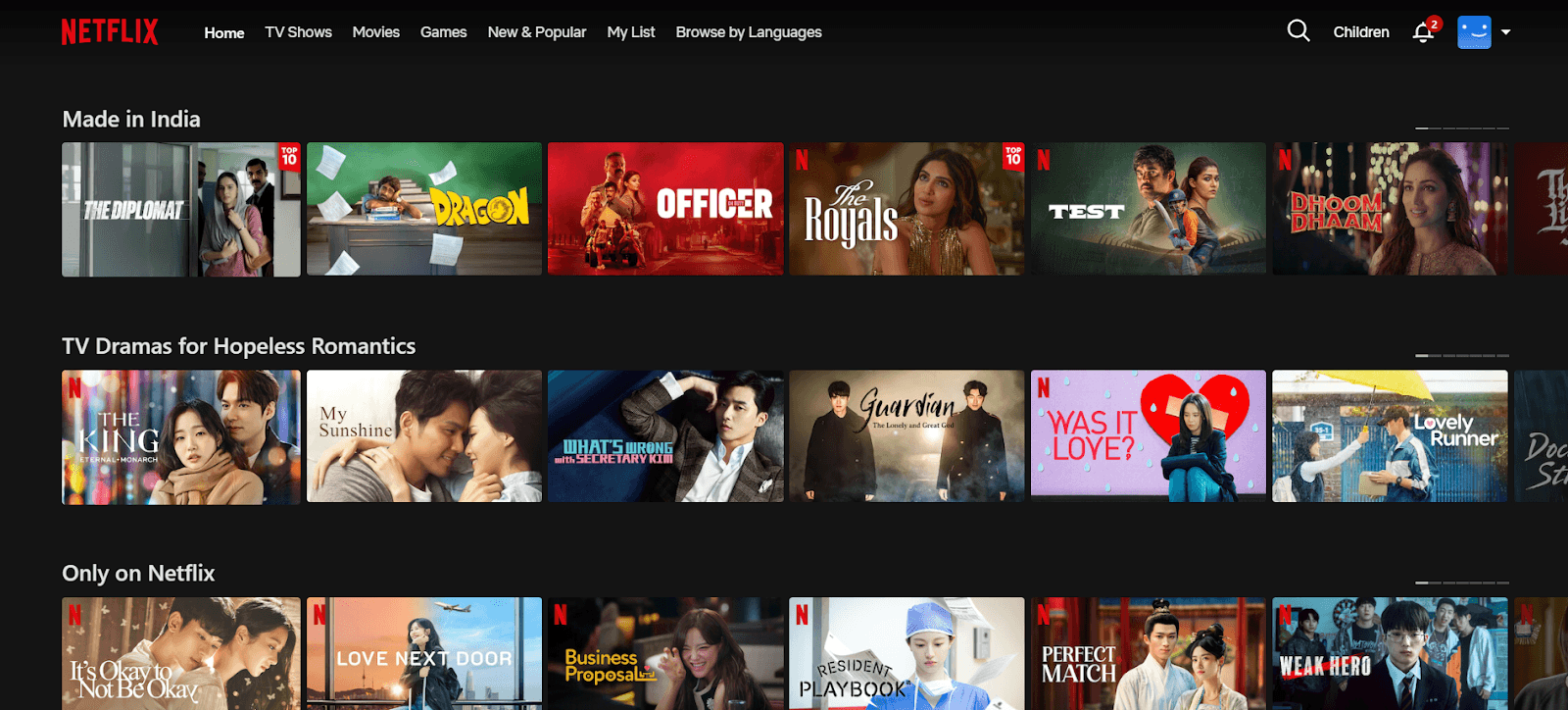 Netflix website