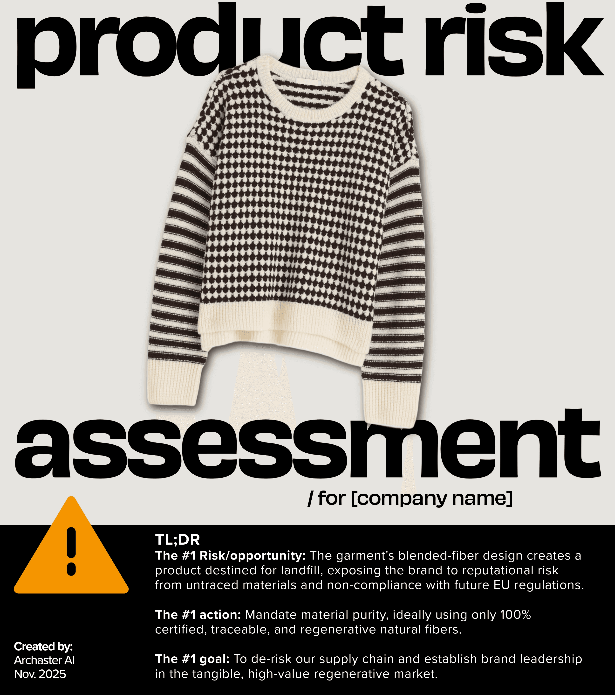 Product, material, supplier risk and resilience assessment. 72 hour turnaround.