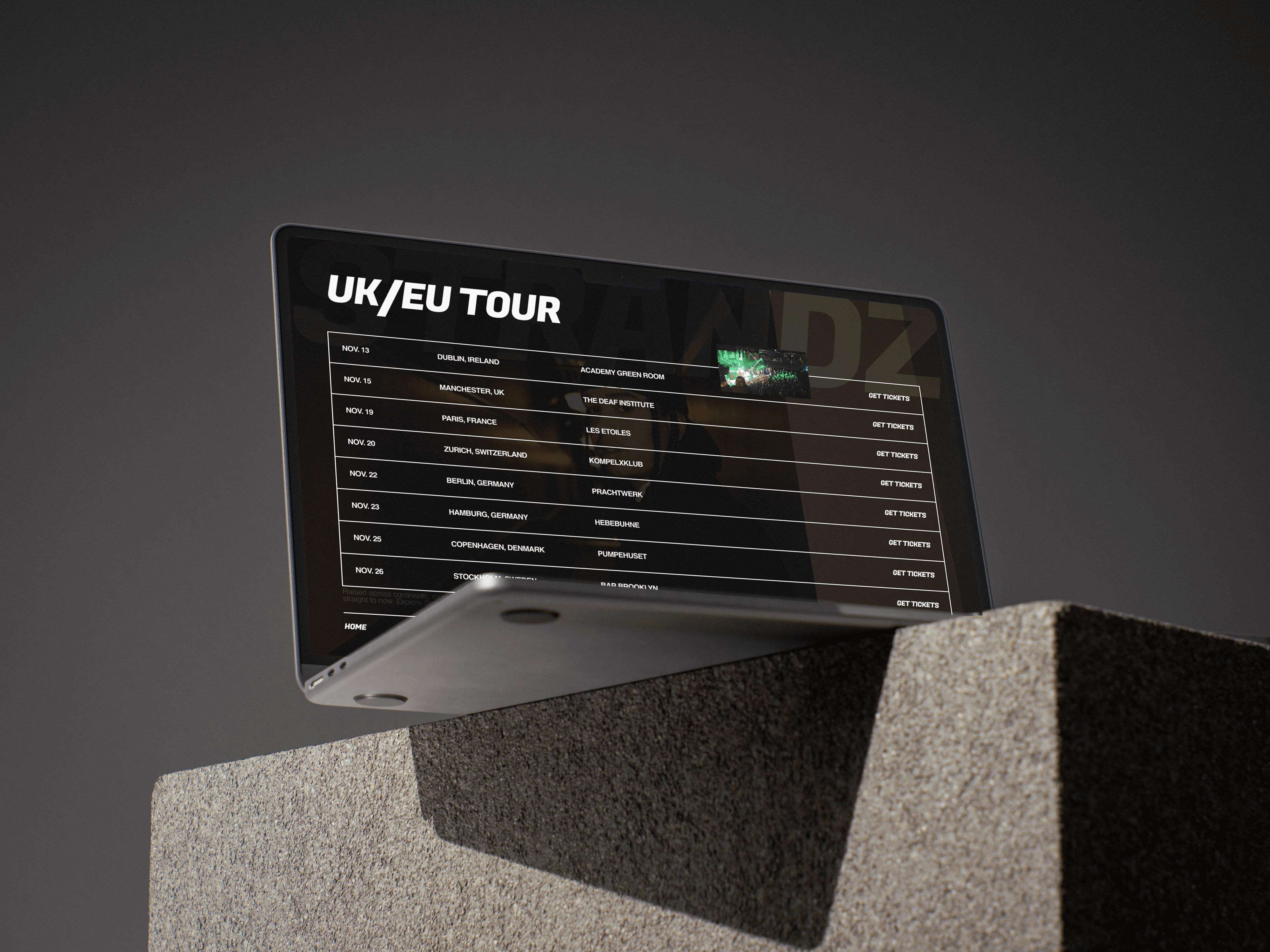 Mockup Strandz Tour Page