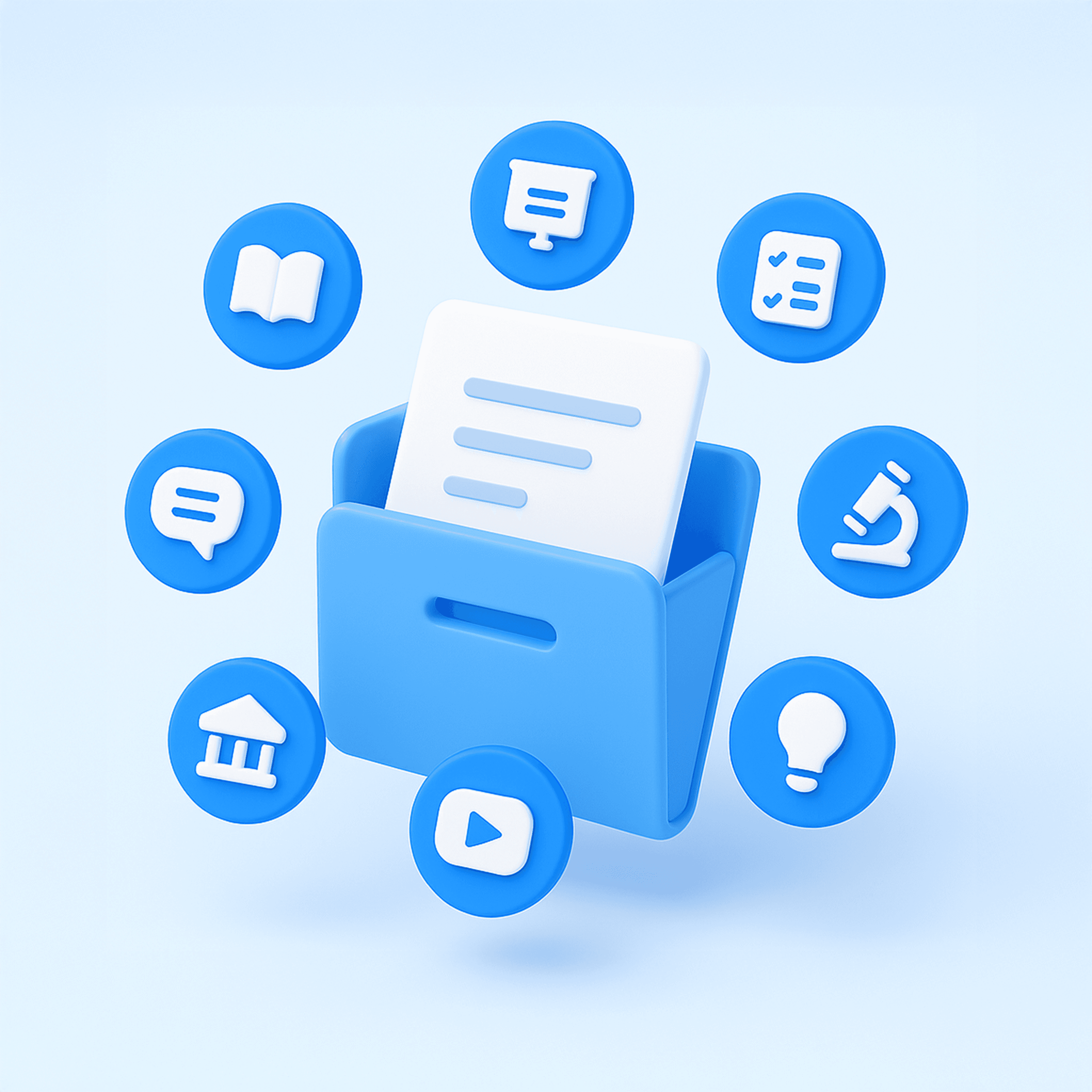 A 3D-rendered digital illustration of a clean white document with a single blue checkmark icon floating to the right. The document is minimal and centered, with no surrounding text or tags, conveying clarity, precision, and selection of the correct style.