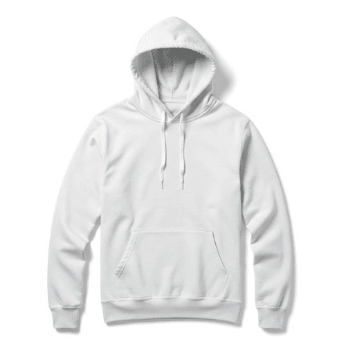 White hoodie mockup from front view