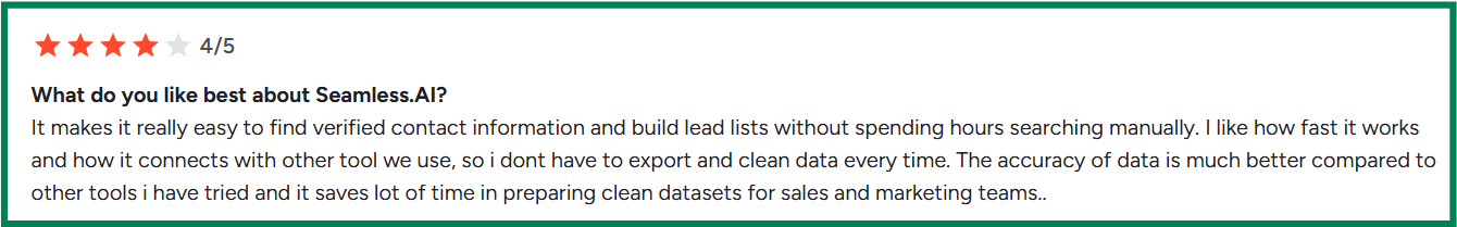 Seamless AI G2 review