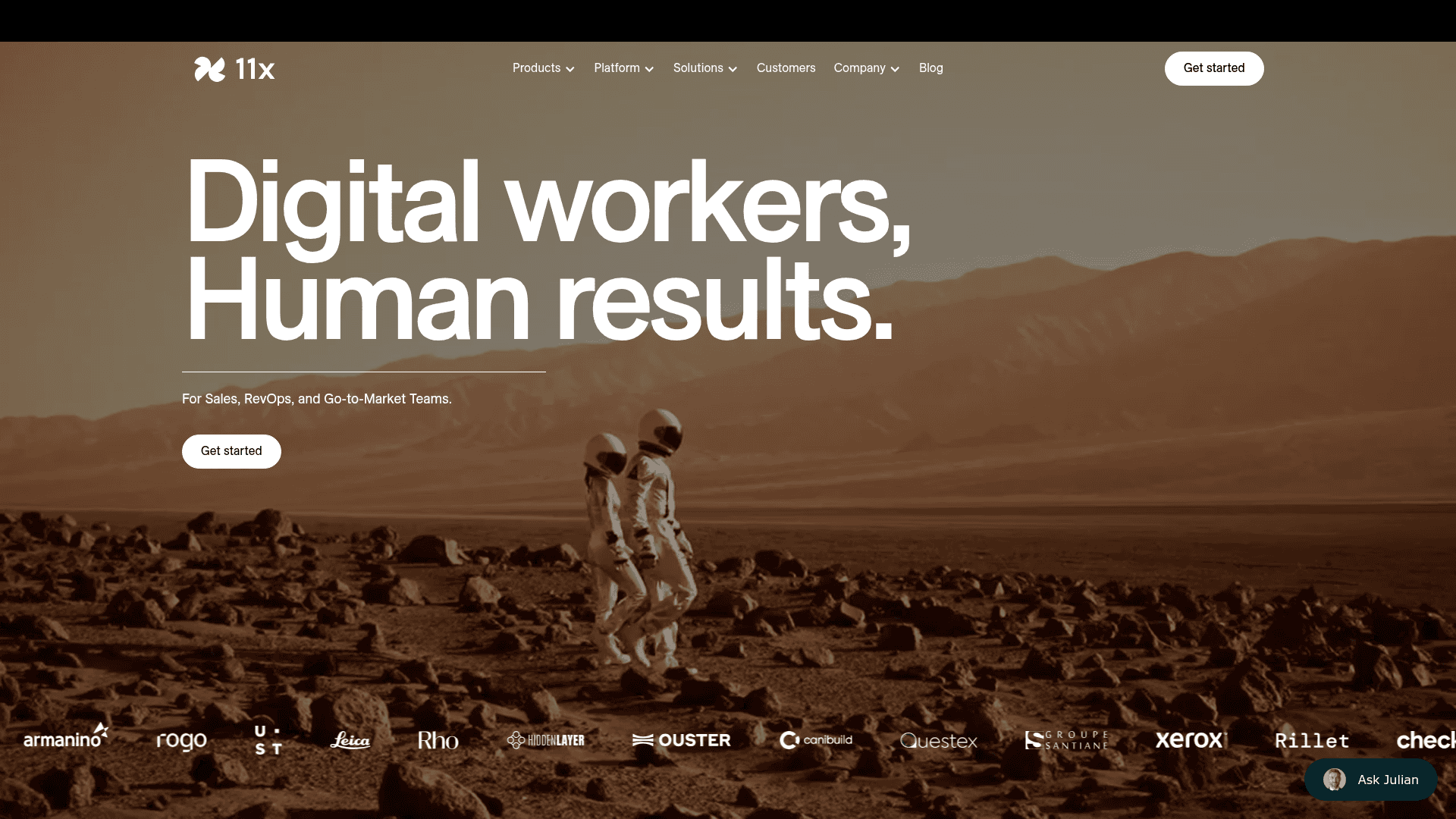 Screenshot of https://11x.ai