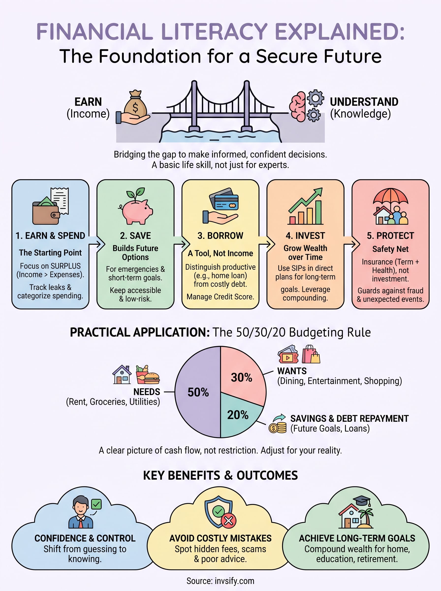 financial literacy explained infographic