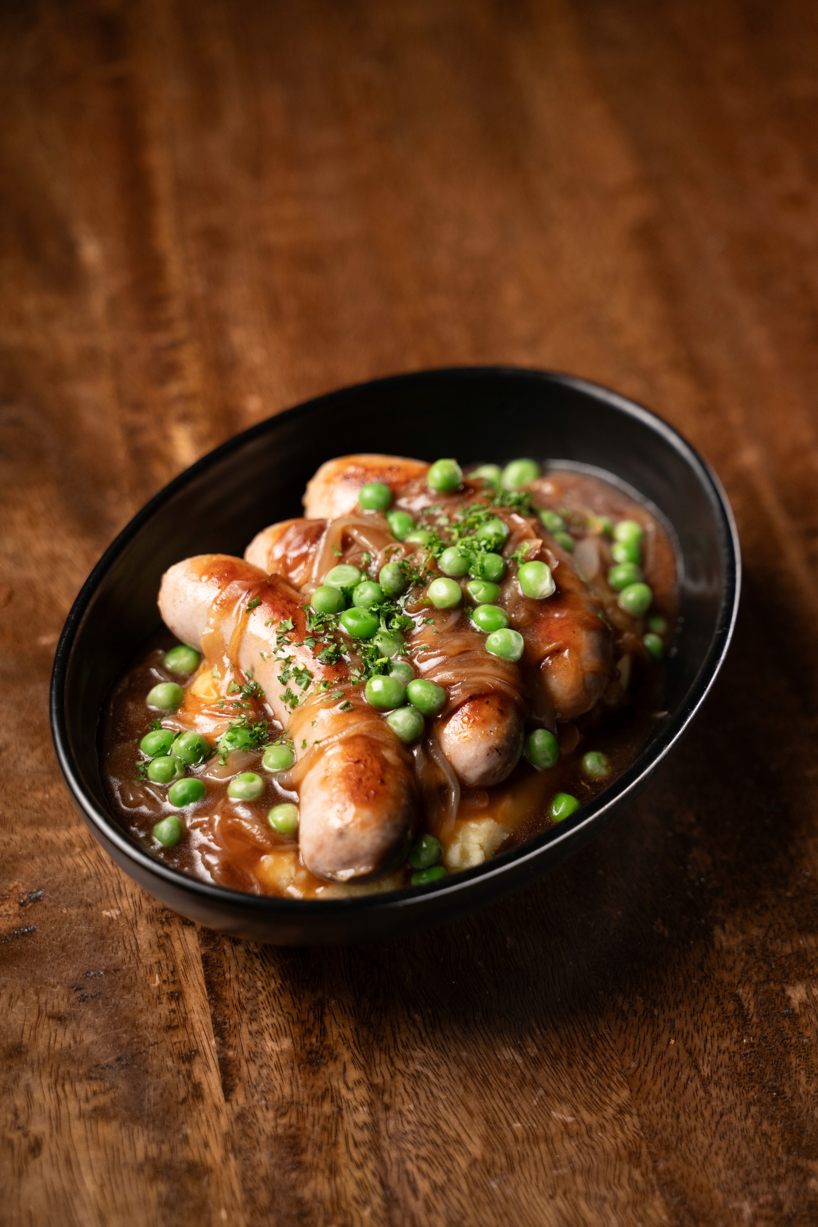 Bangers and Mash served in Fortress Tavern Restaurant