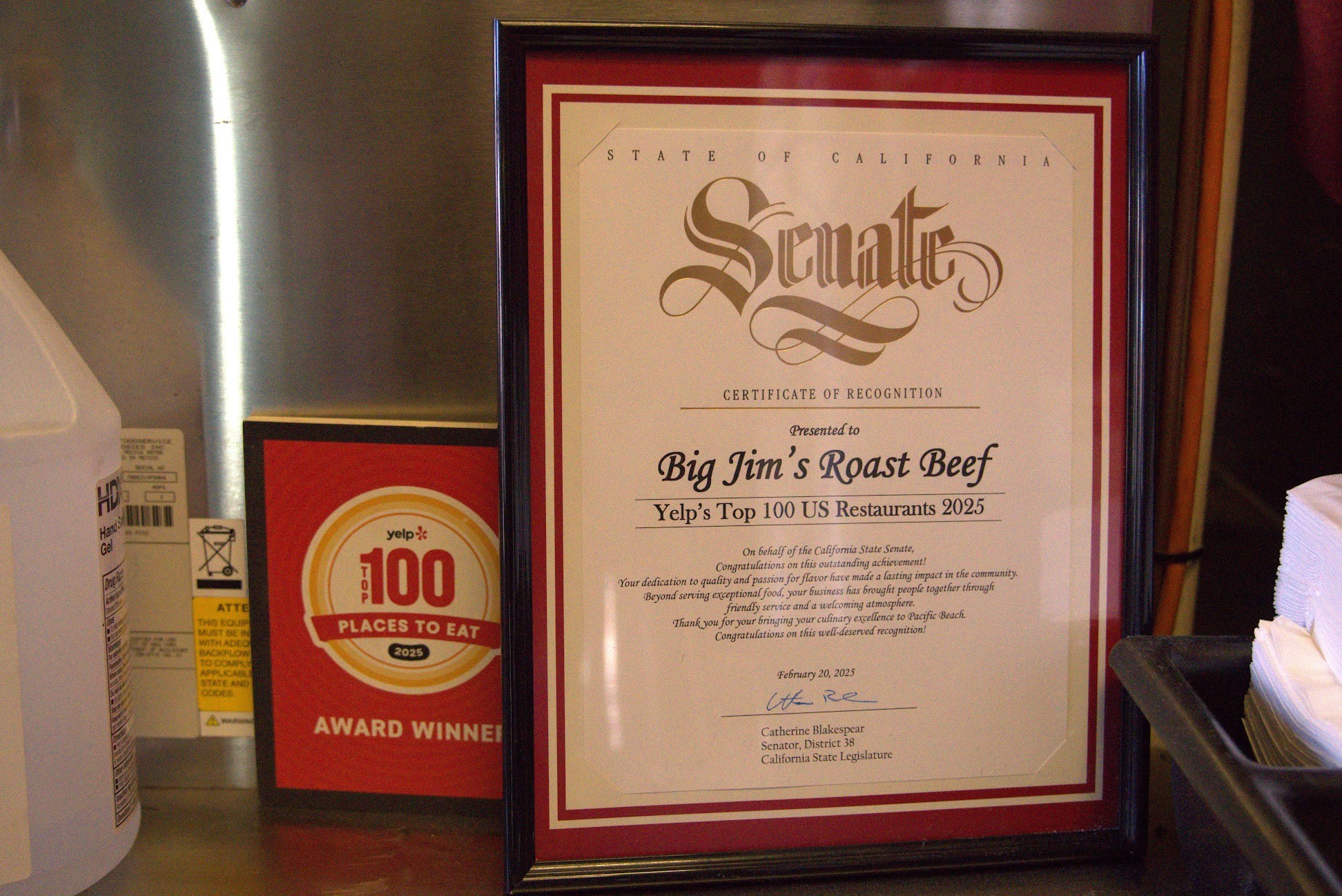 Big Jim's Roast Beef awarded Yelp’s Top 100 Places to Eat, a sandwich shop located in Pacific Beach, San Diego