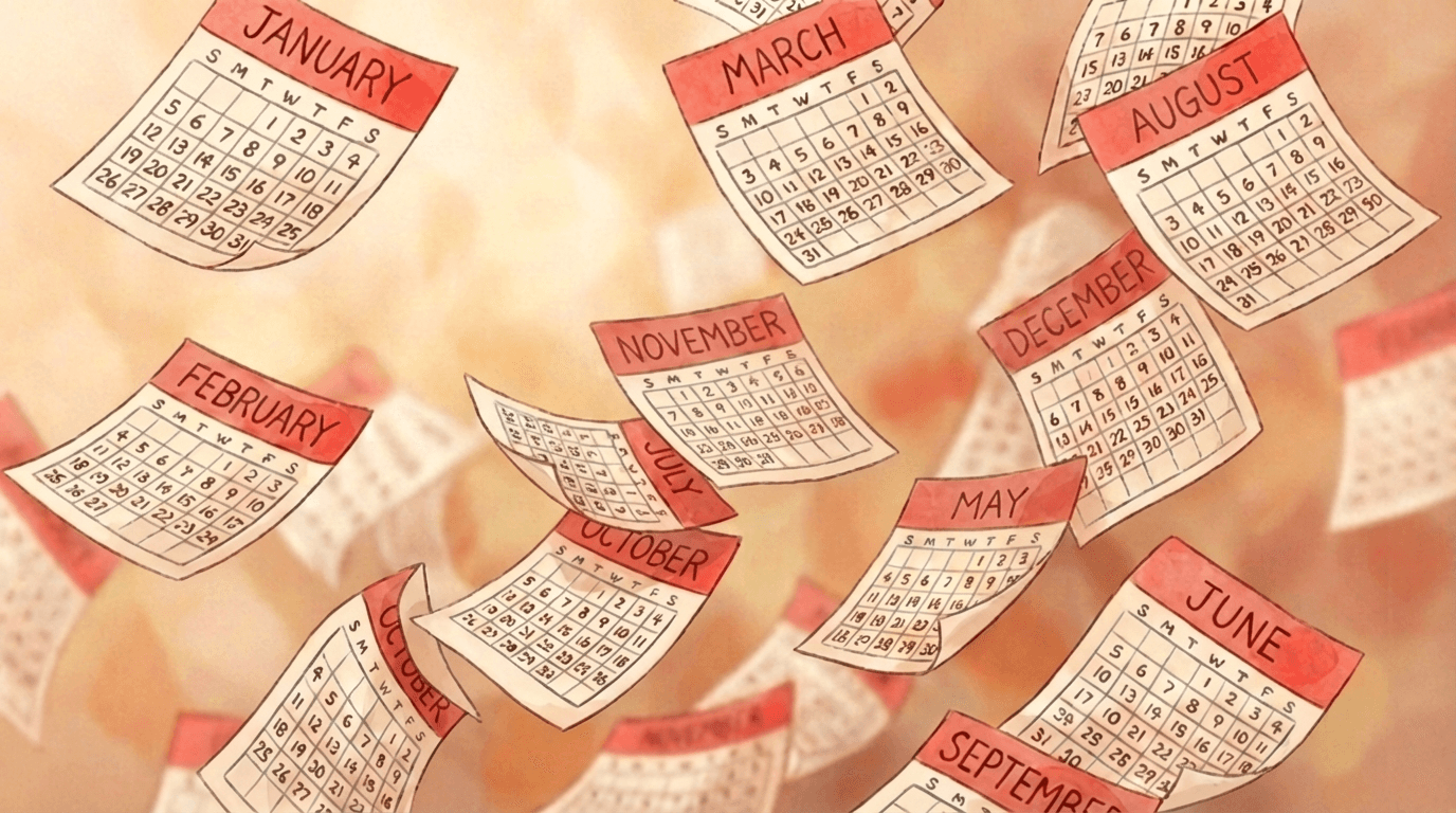 Calendars flowing around