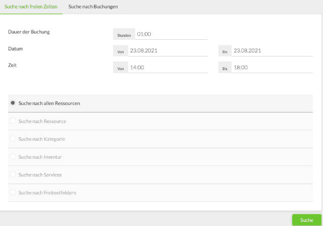 Eine Buchung mit der Locaboo Software.