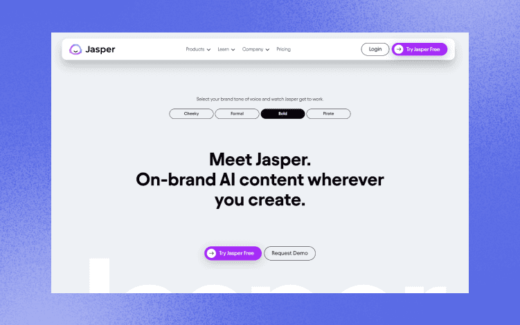 Jasper.ai landing page