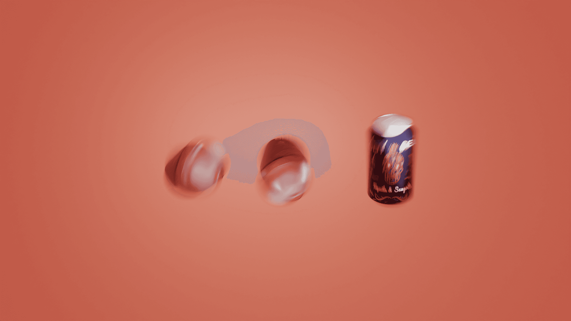 Trailer promotionnel en Motion Design réalisé par un UX designer à Nantes, modélisation 3D de 3 canettes de saodas en mouvement