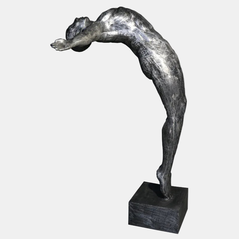 Statue du nageur hirondelle en aluminium