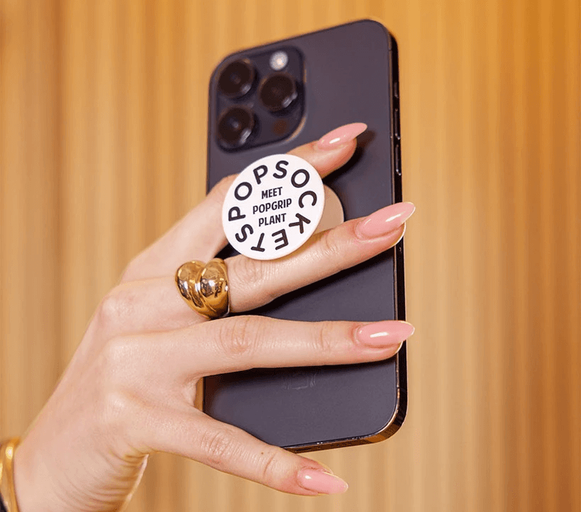 Eco-friendly plant-based Popsocket for branded corporate gifts and mobile accessories