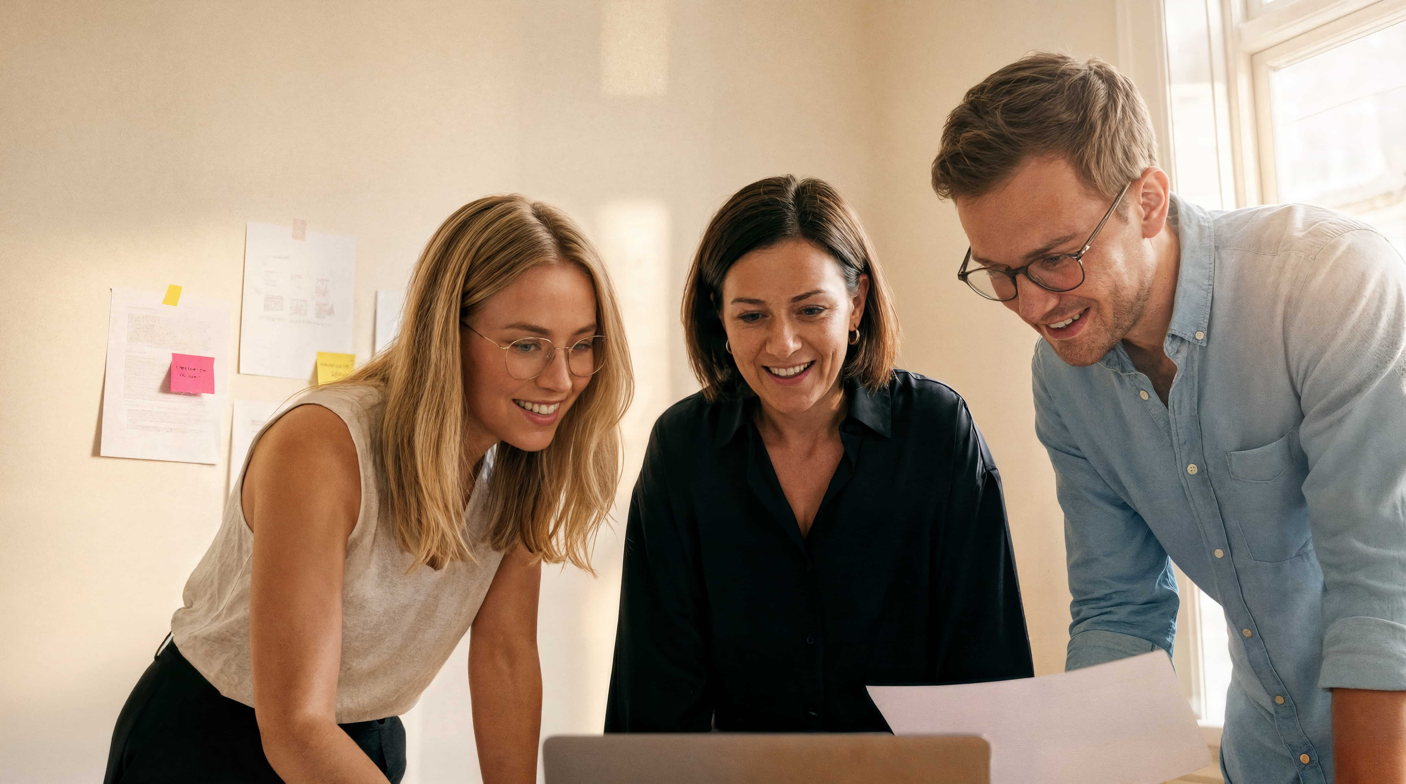 Team collaboration in a modern office setting.
