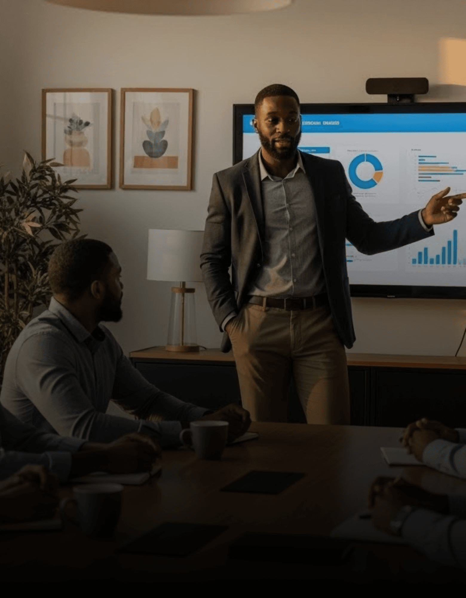 Man presenting in front of people