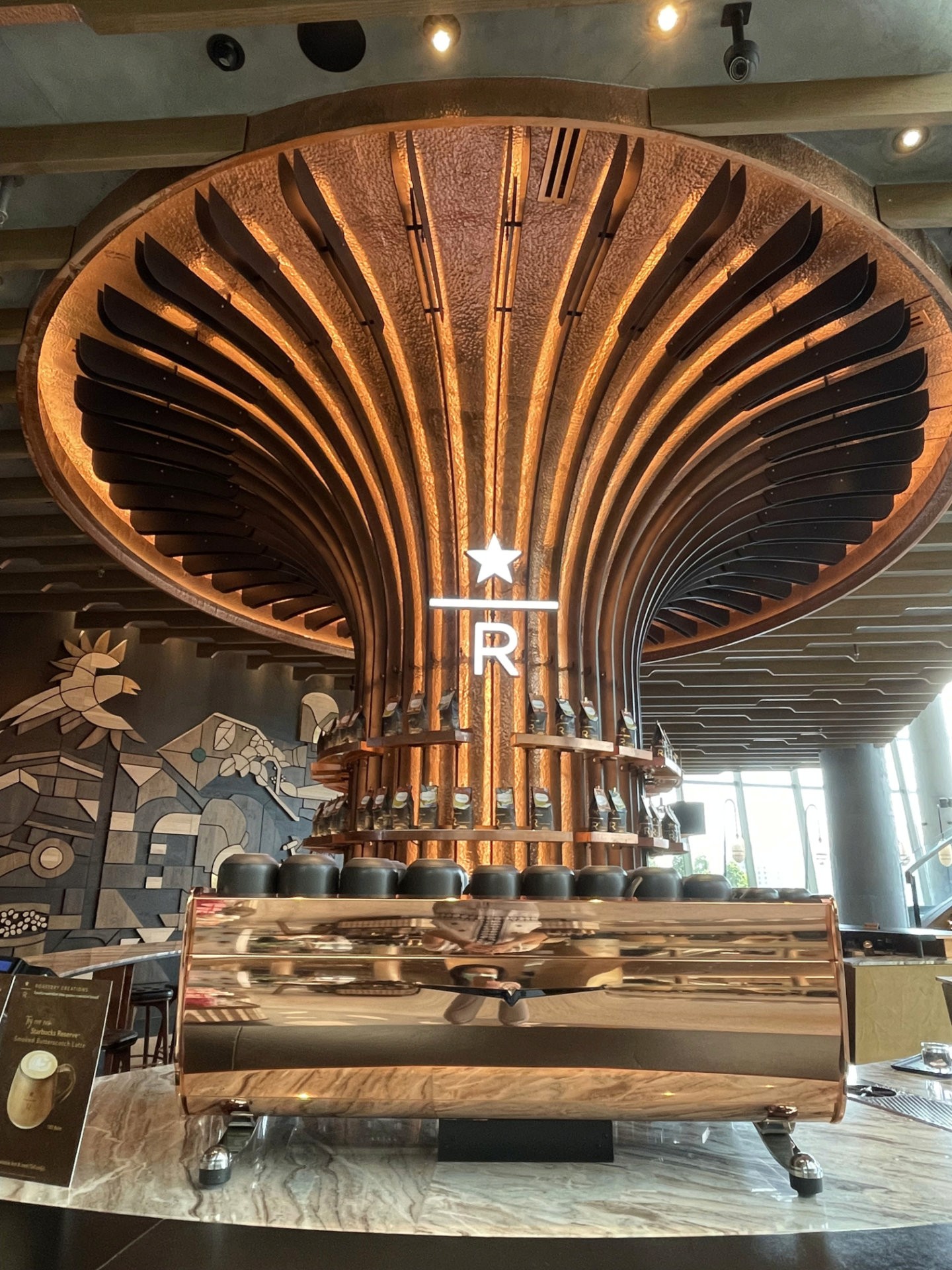 Detail of espresso machine and Reserve bar