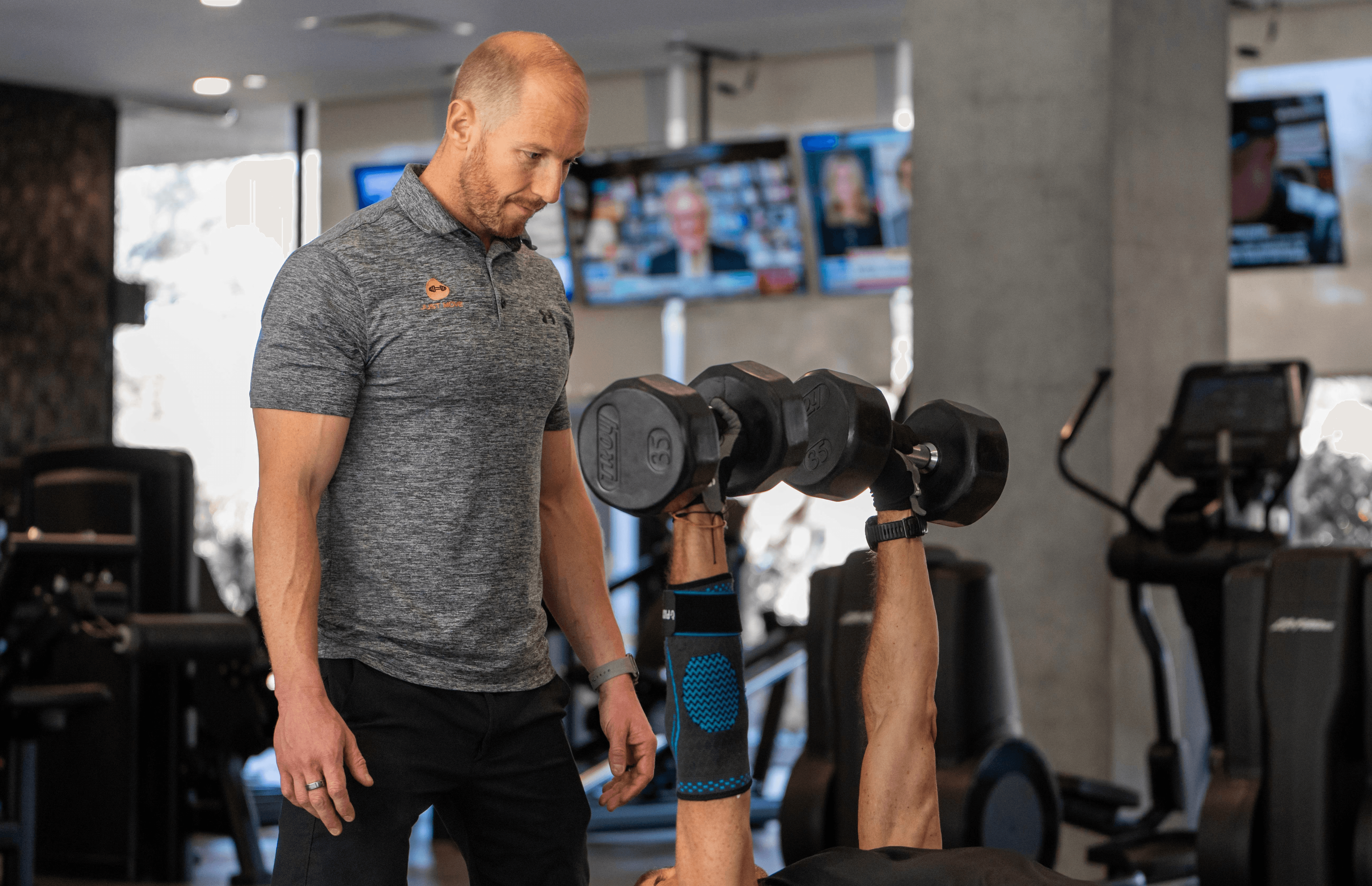 Coach Josh training his client