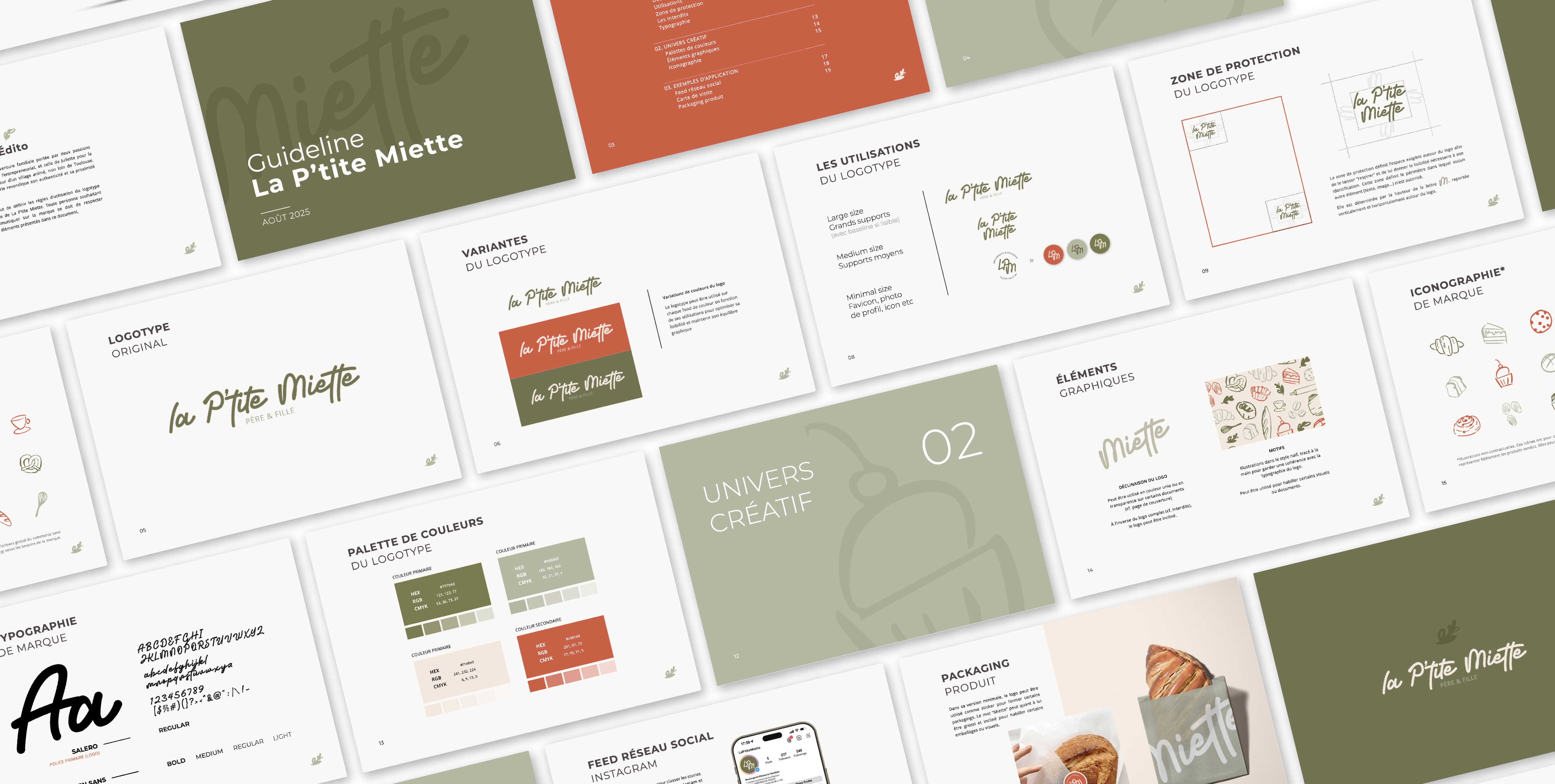 Charte graphique de l'identité visuelle de la boulangerie-pâtisserie La P'tite Miette