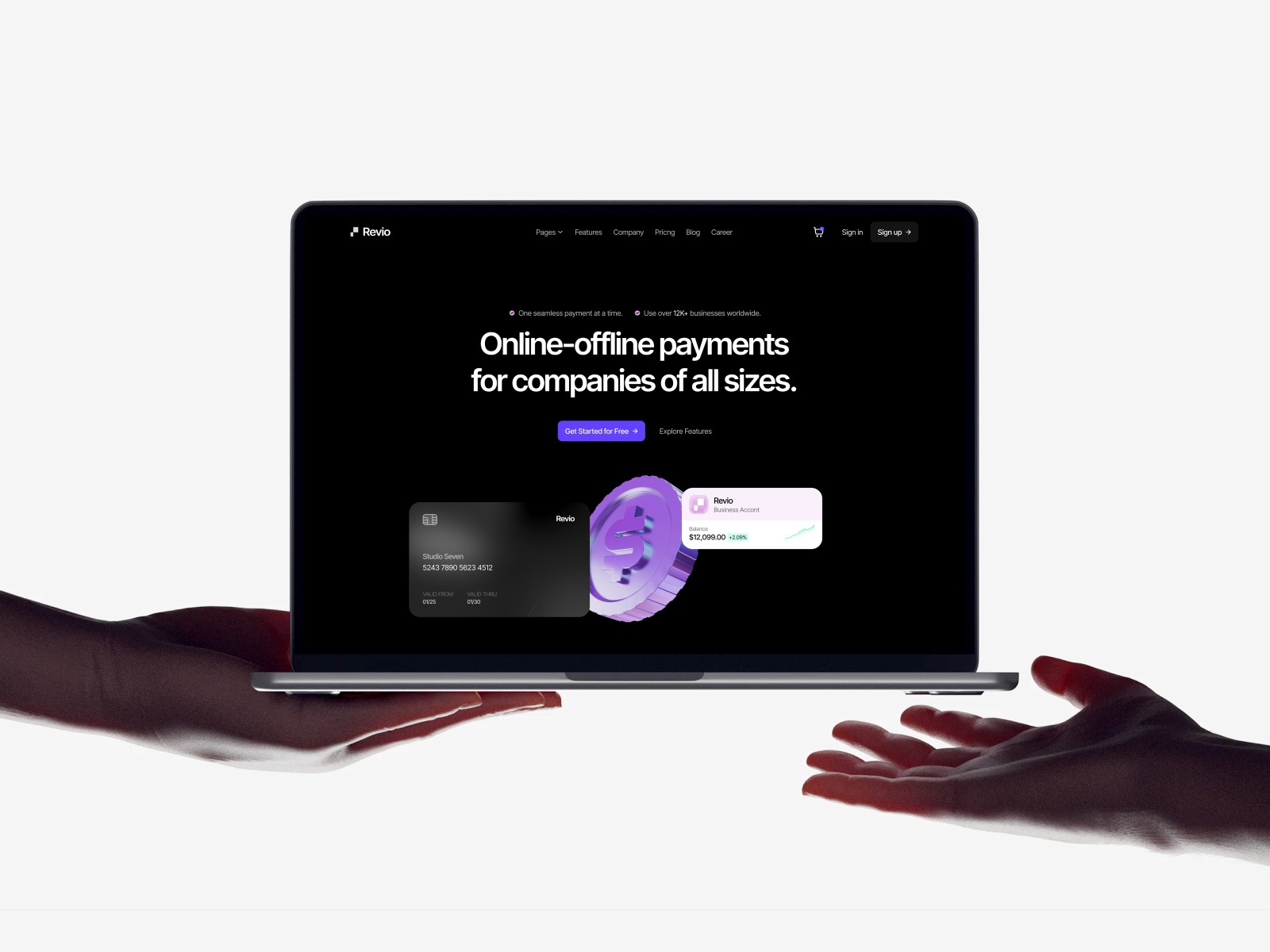 Revio Pay — 极简专业金融科技网站设计灵感