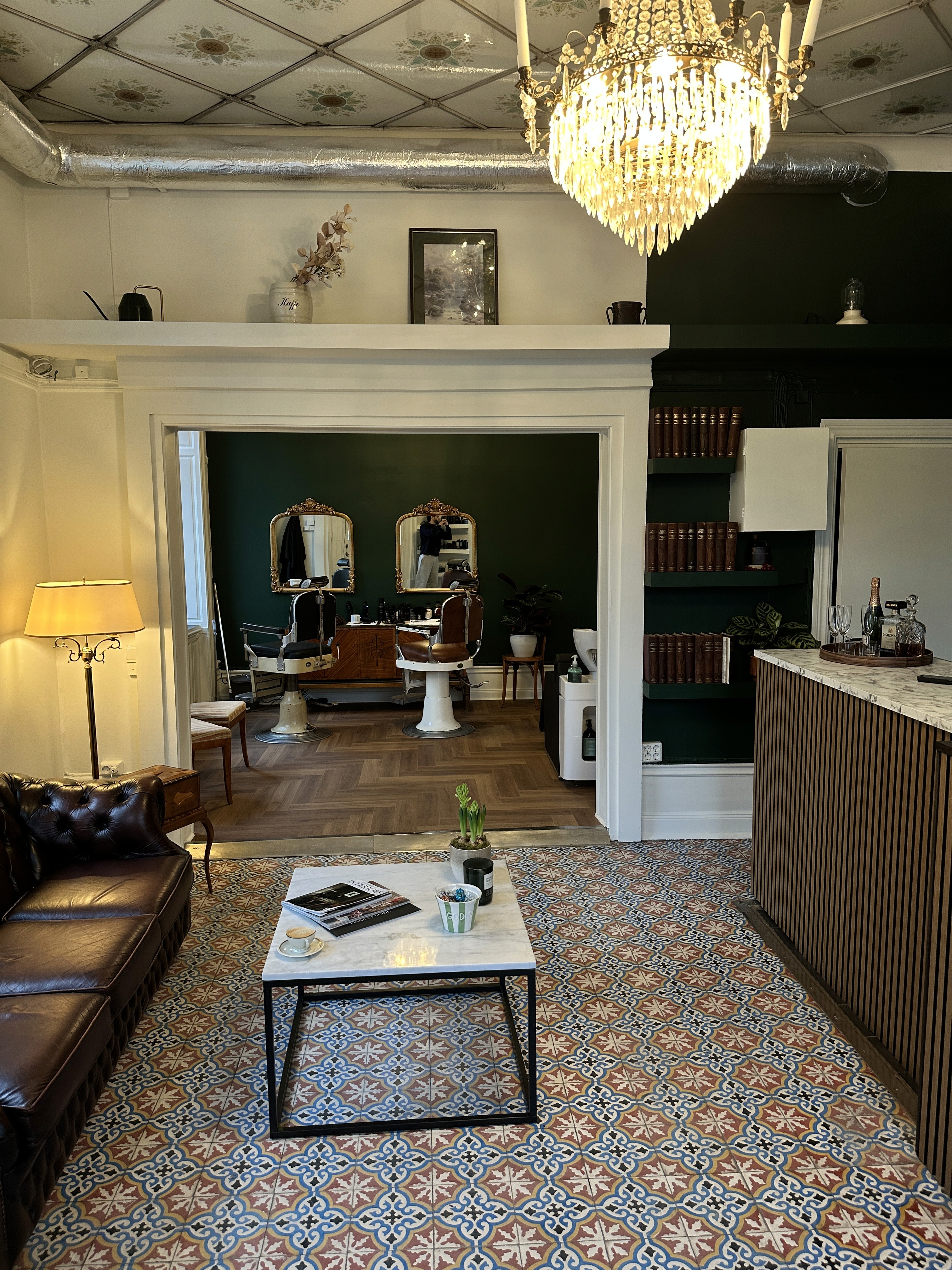 Barber's tool belt with scissors and combs