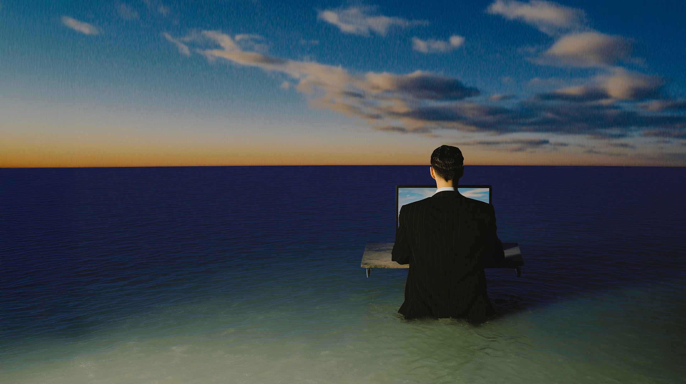Group of men surfing