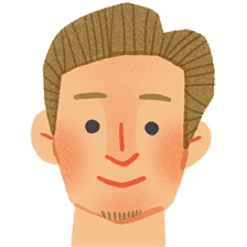 総務部長の山田さんのイラスト。