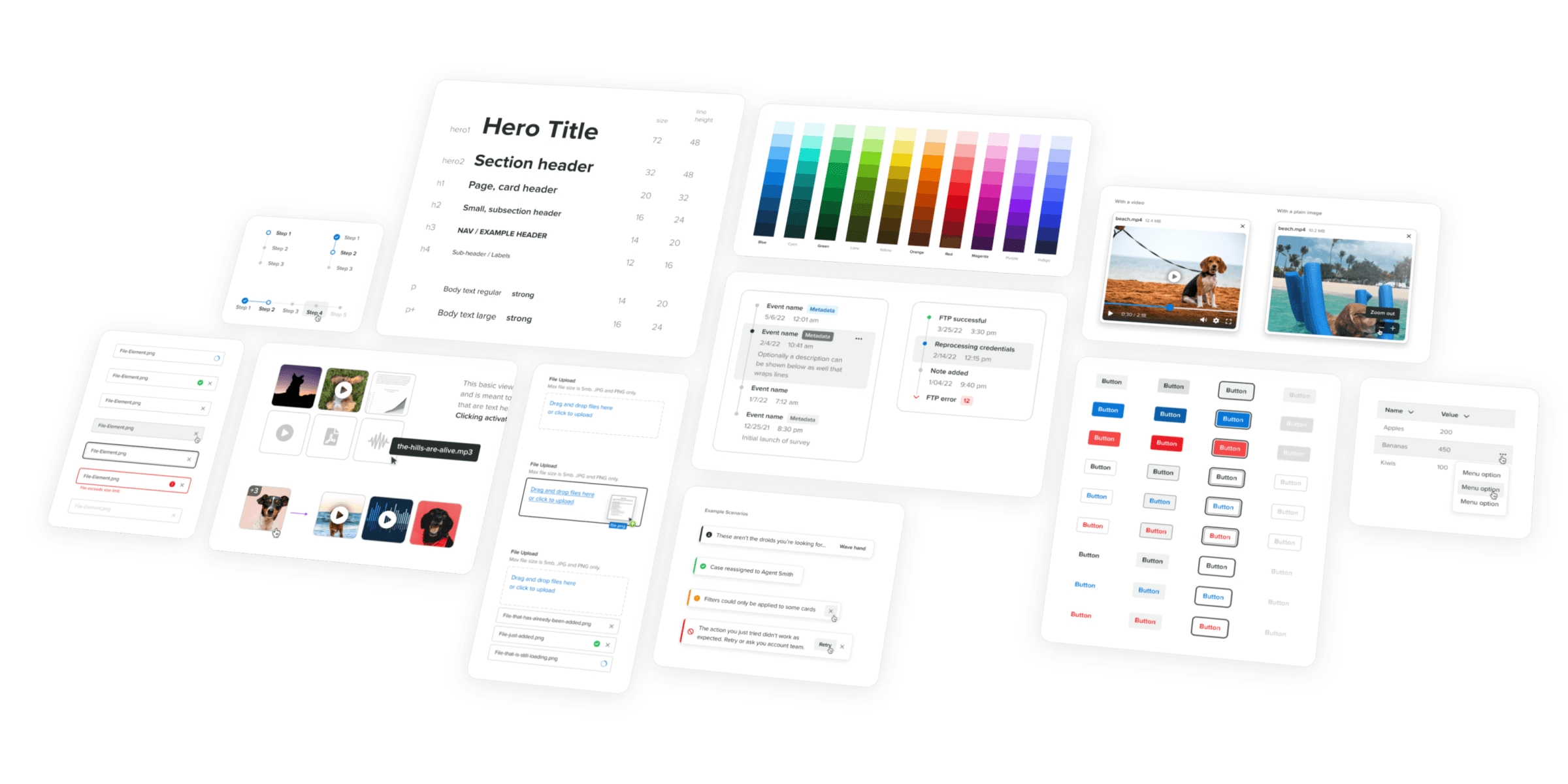 Several DaVinci UI elements displayed together