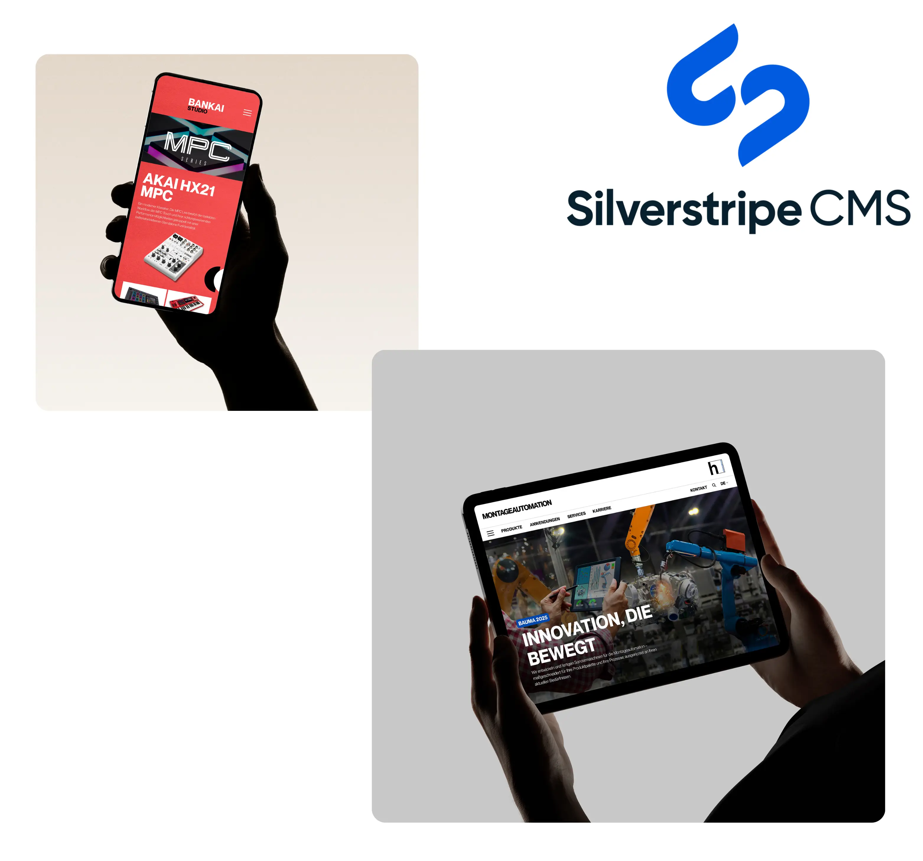 Silverstripe - 2 Bilder mit Websites zu sehen