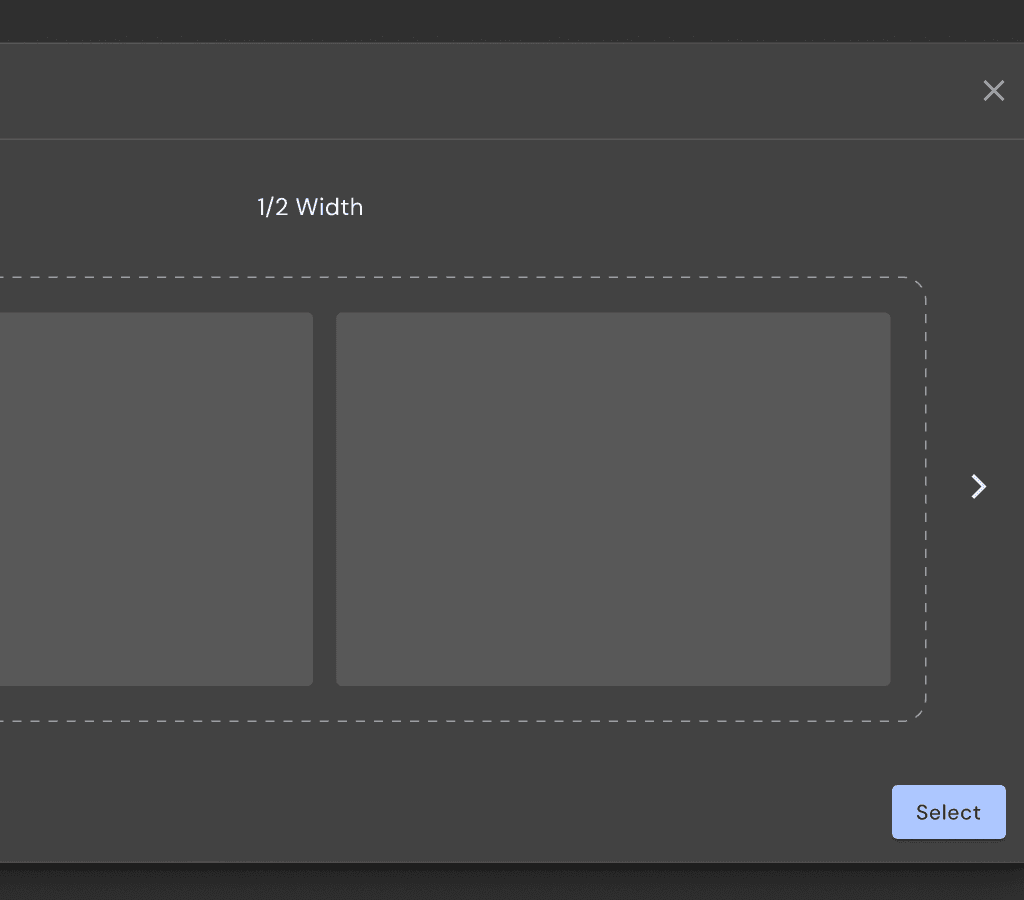 A section from Add Dash Widget select format