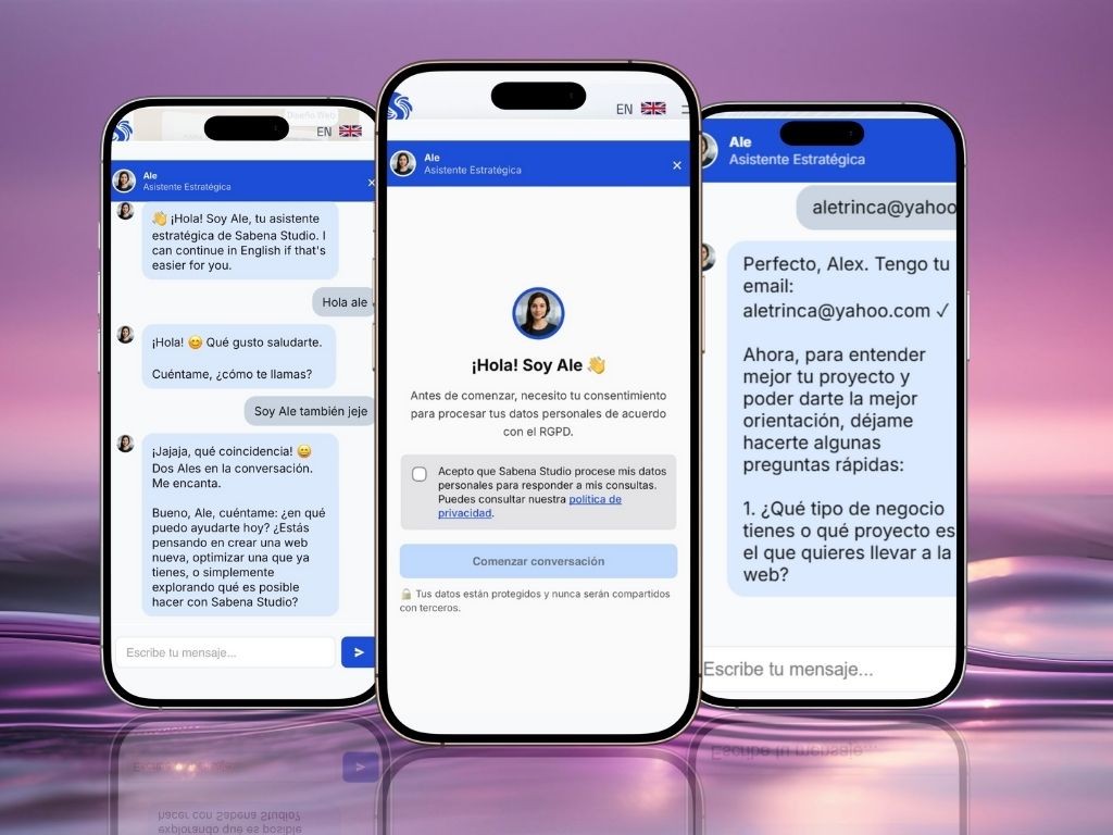 Bot UX on 3 iphones