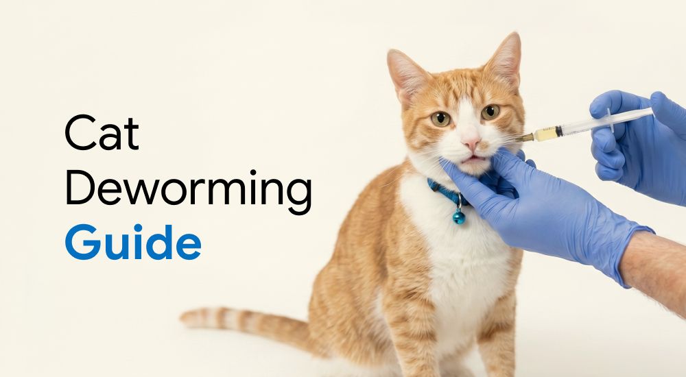 A cat is being expertly treated with deworming by a veterinarian.
