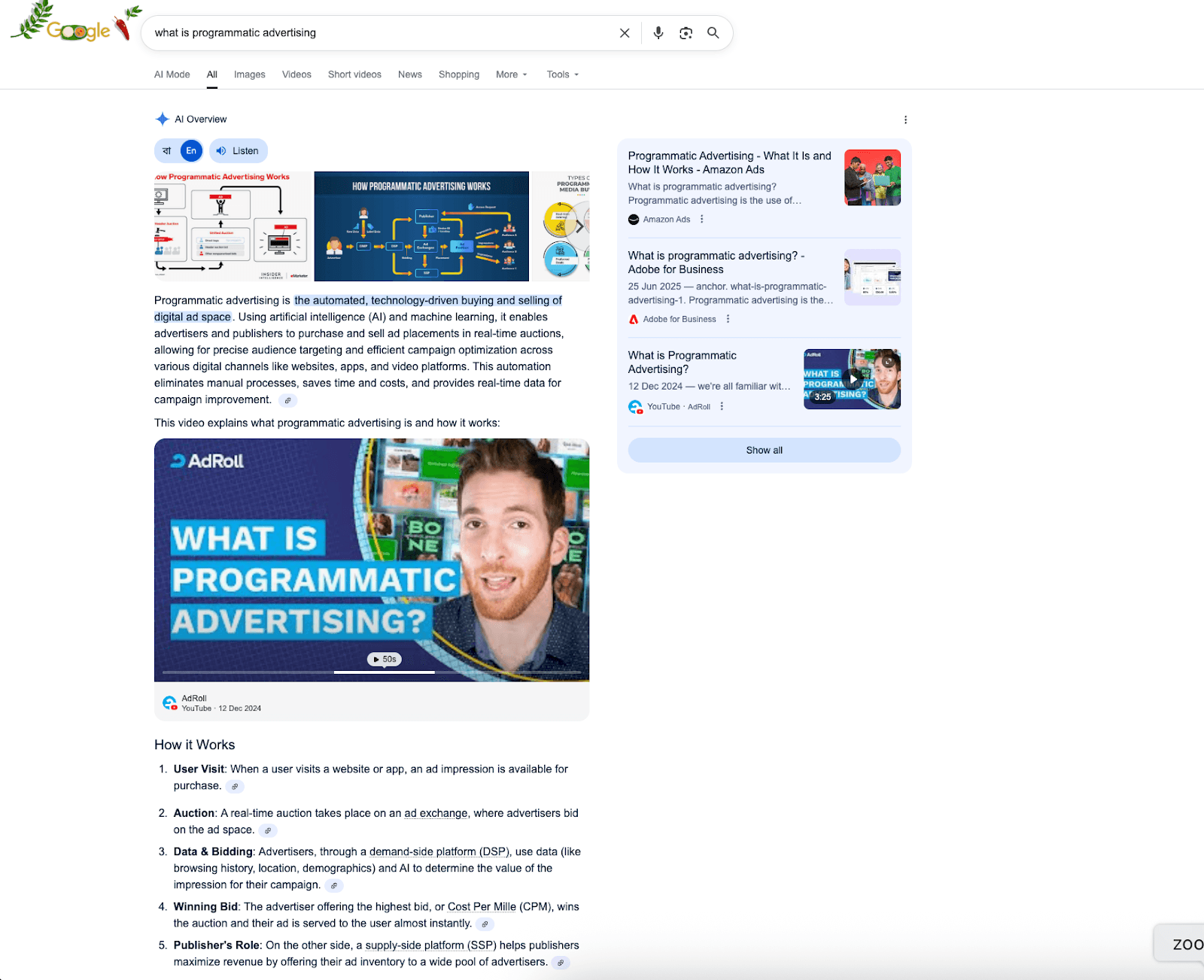 google ai overview answers