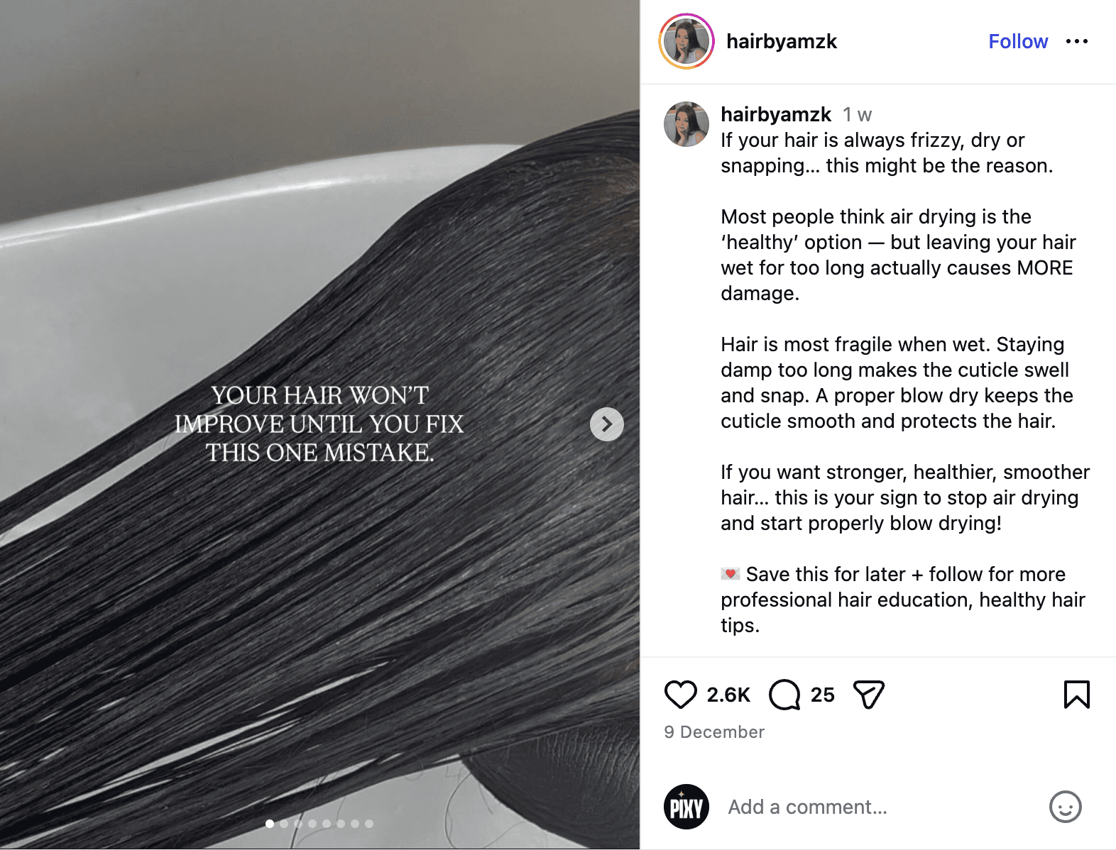 Common mistakes example post for beauty salons and professionals