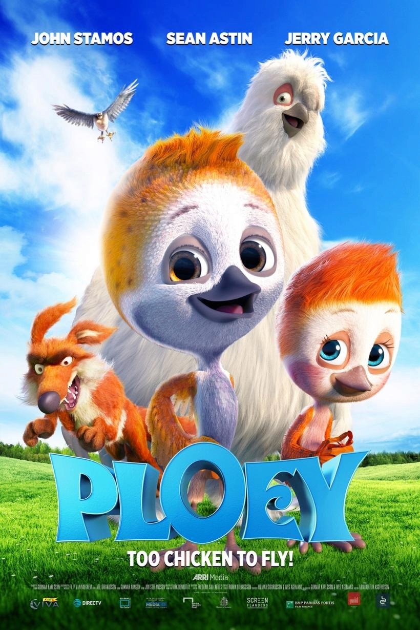 A movie poster with cartoon characters
Description automatically generated