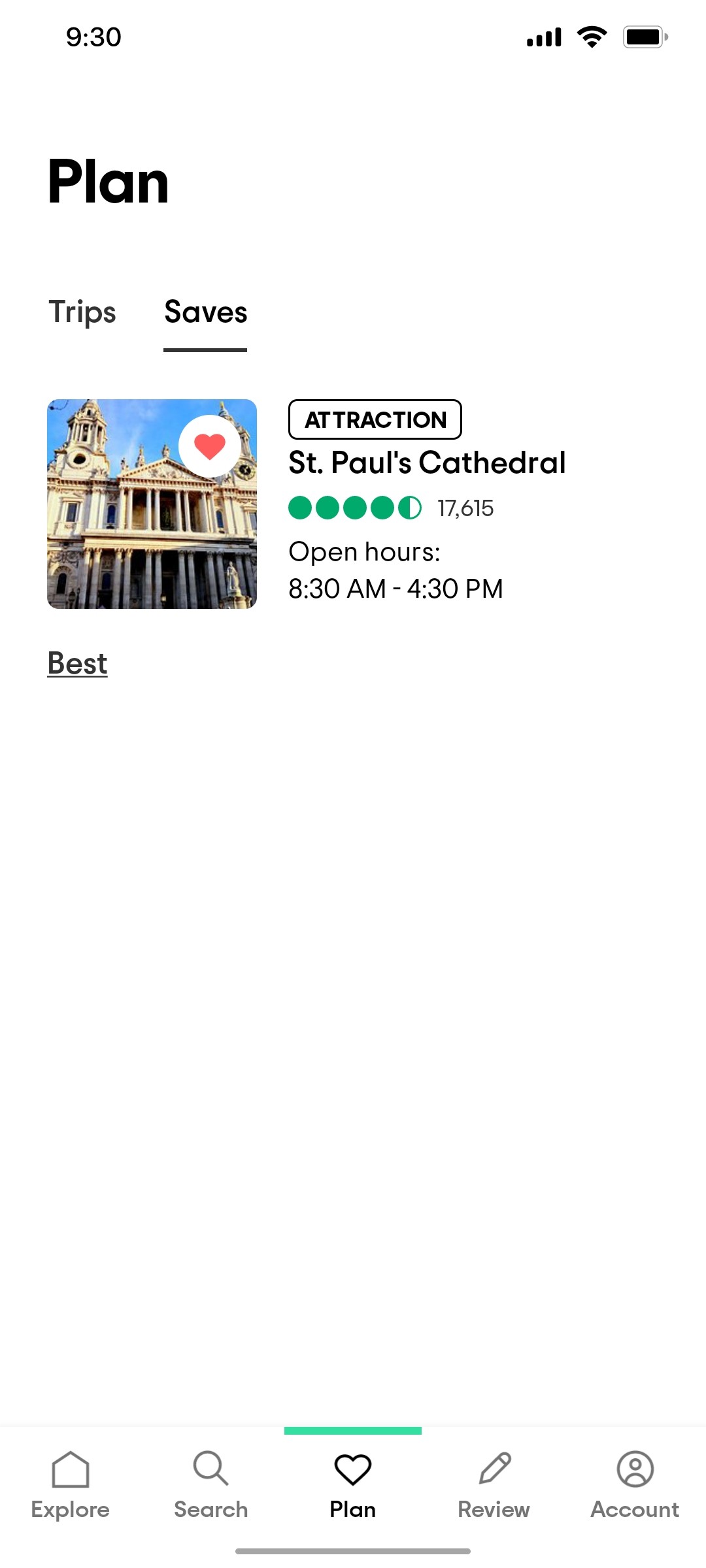 Tripadvisor  Plan Page Screen