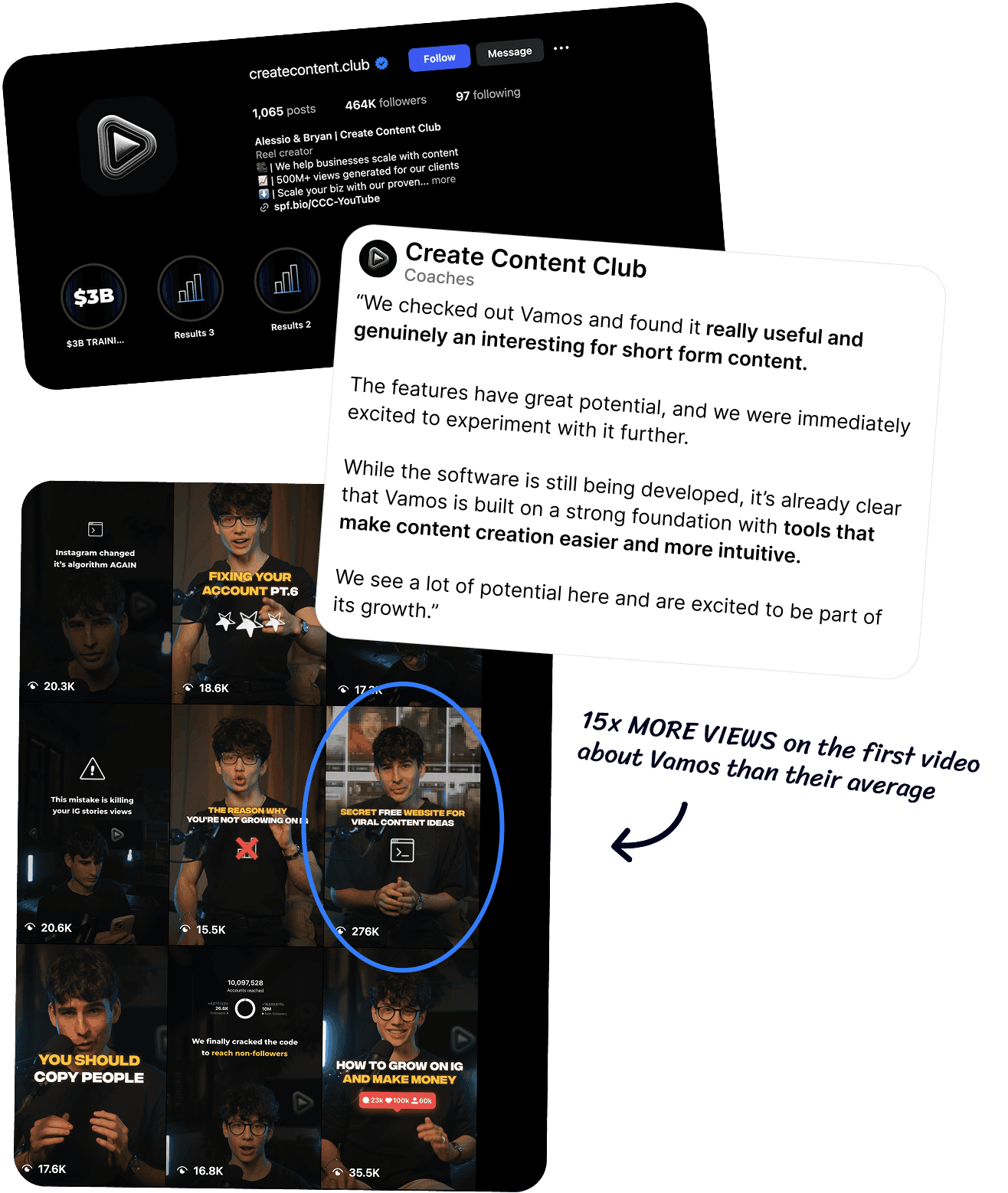 Create content club testimonial