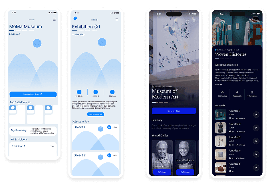 prototype screenshots before and after