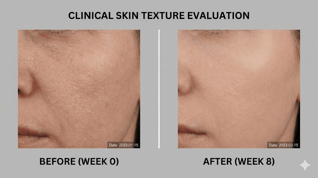 Glow stack peptide before and after skin improvement results