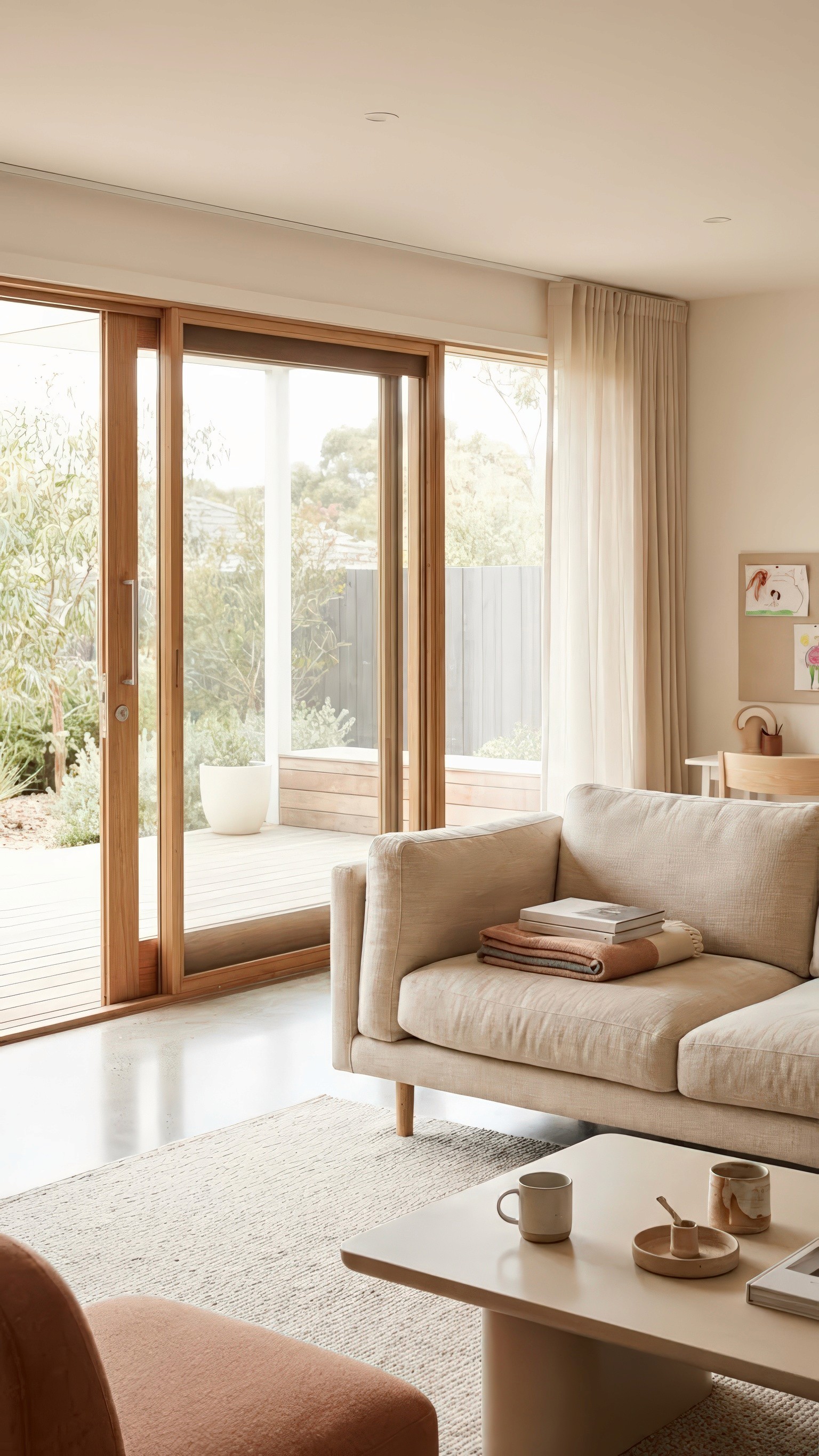 white and brown living room set
