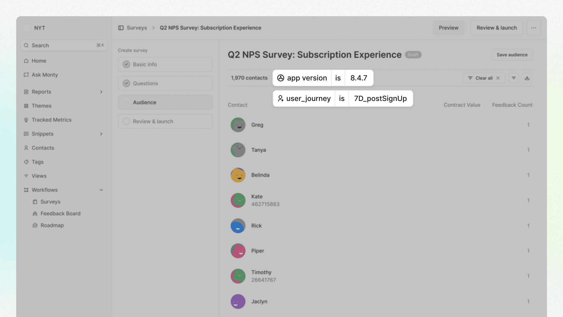 AI NPS Survey Segments