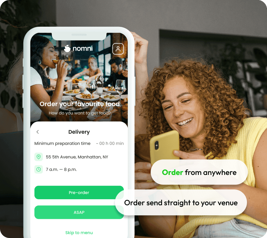 happy business owner with higher order volume with online ordering for restaurant