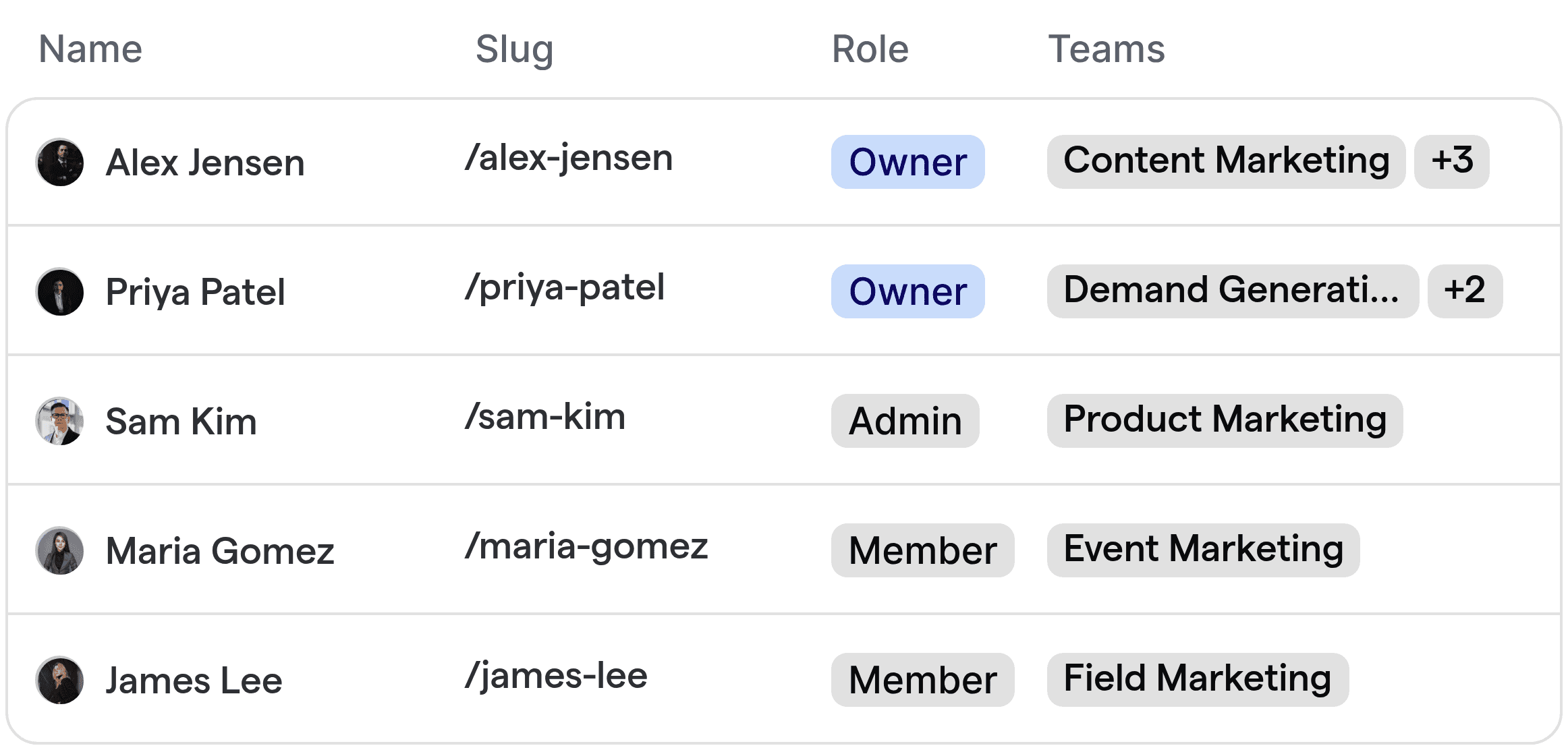 Automated routing interface showing marketing team member assignment.