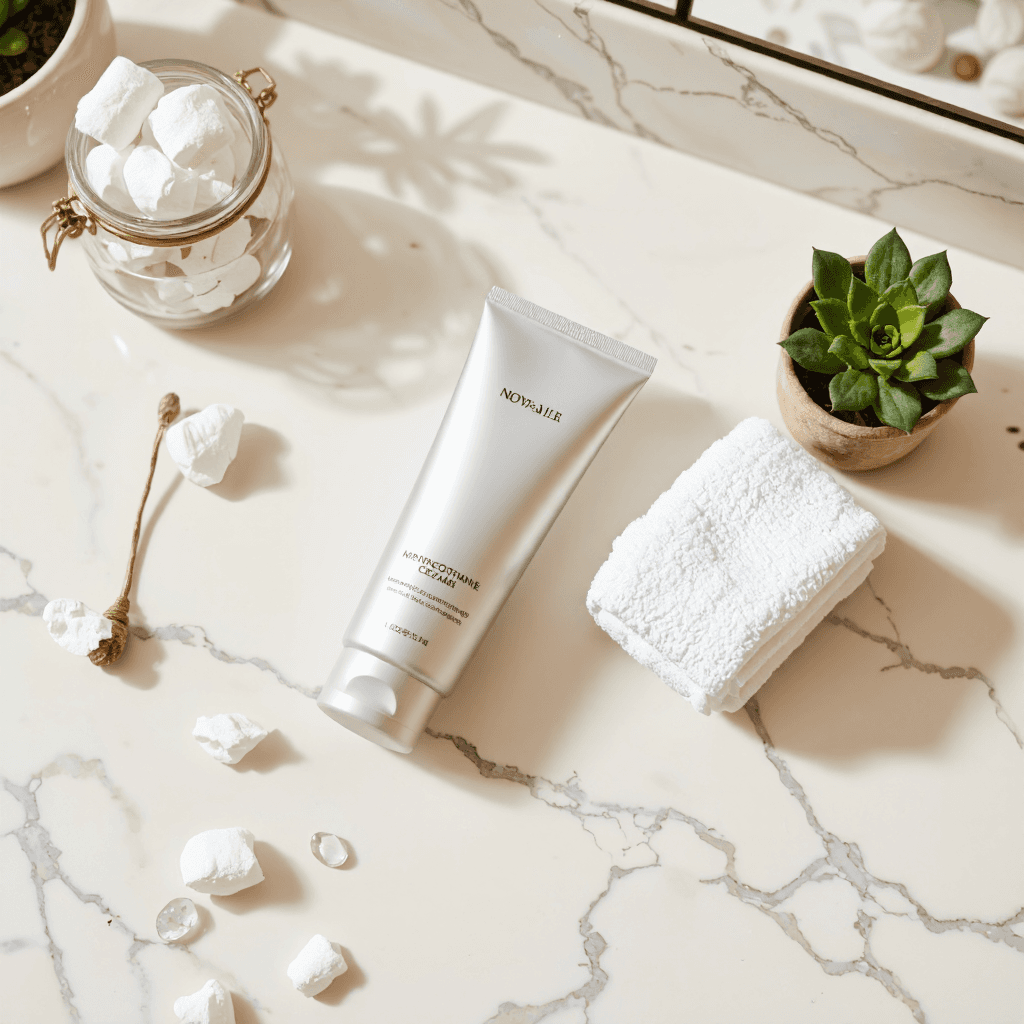 product photography of tube of cosmetic cream