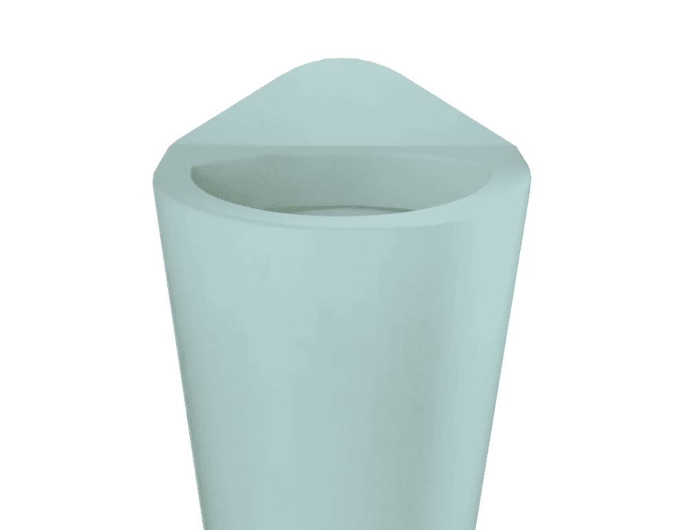 Stomatoilet in een stijlvolle blauwe tint, handgemaakt in Nederland.