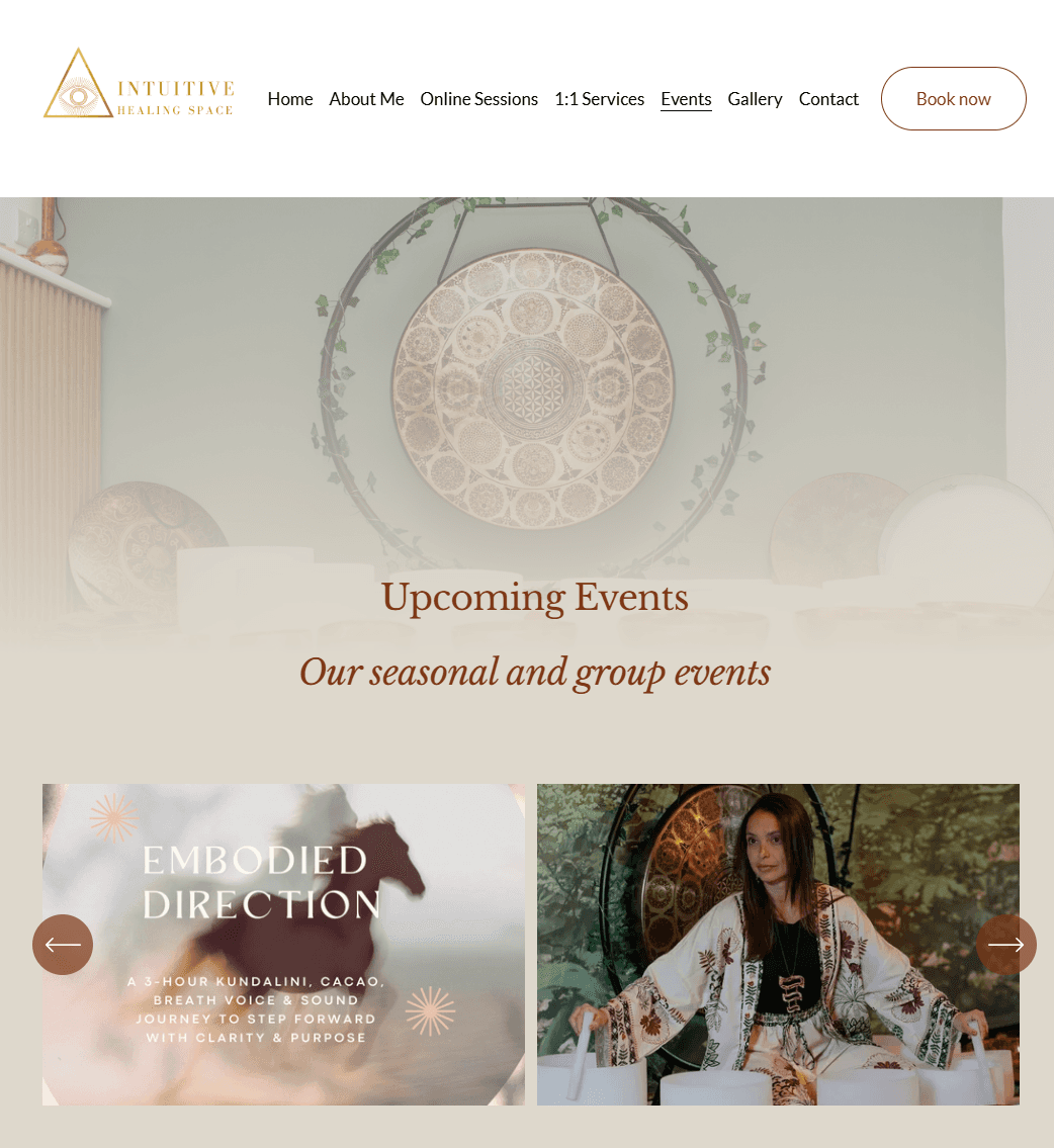 Intuitive Healing website screenshot