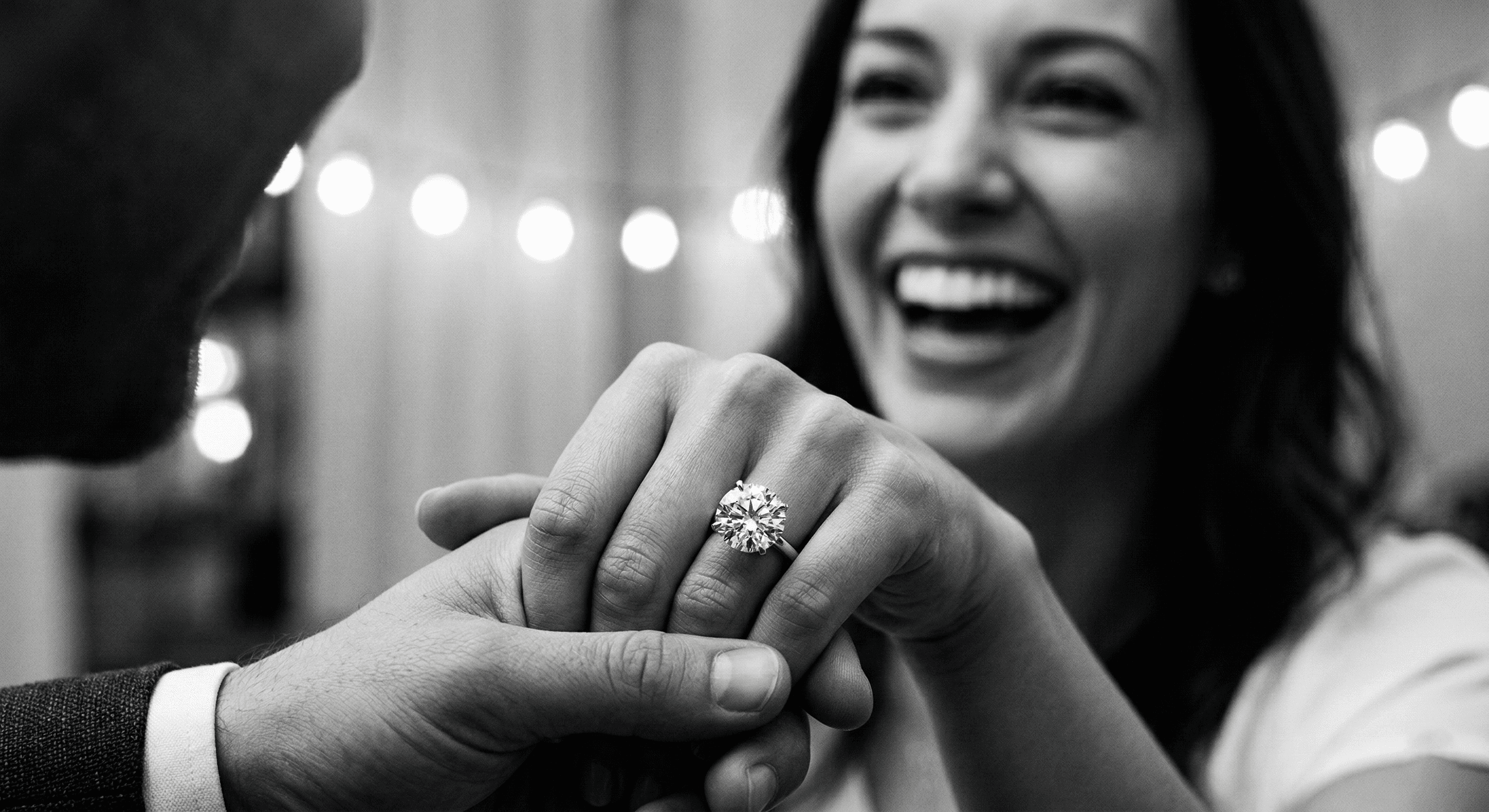 Couple celebrating with custom Italian jewelry