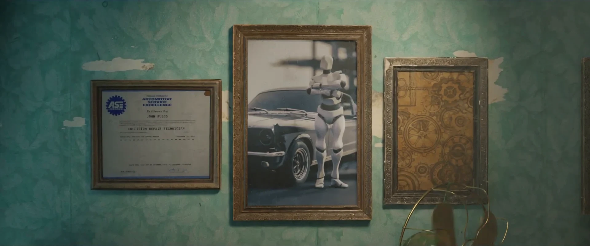Interior wall dressing and framed artwork